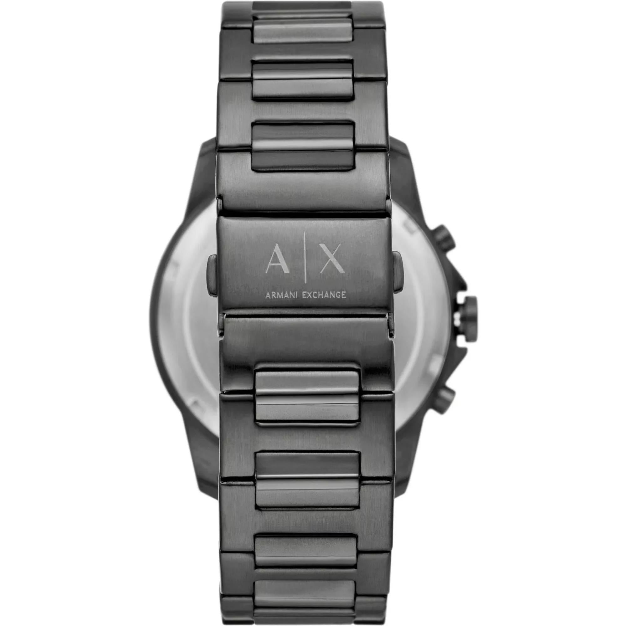 Armani Exchange Banks Chronograph Quartz Grey Dial Steel Strap Men's Watch AX7170SET