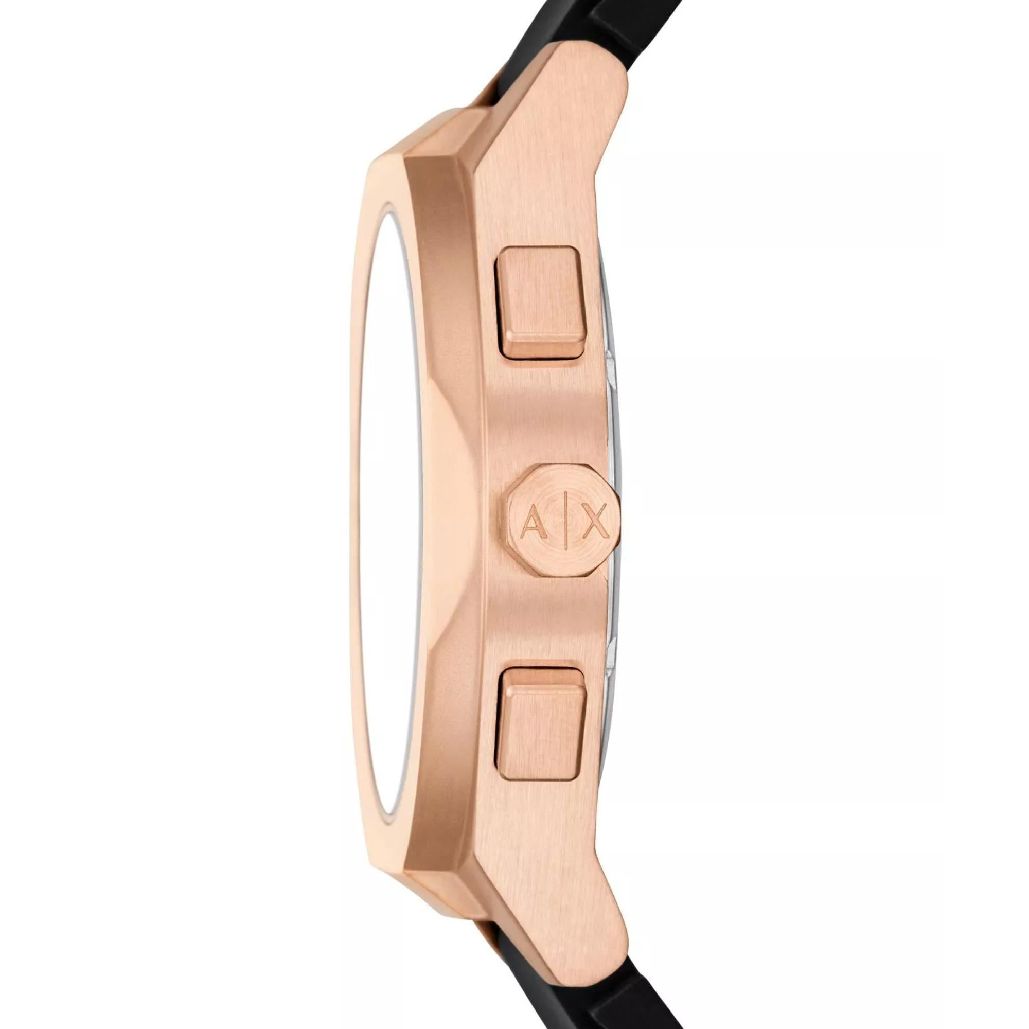 Armani Exchange Sync Chronograph Quartz Black Dial Silicone Strap Men's Watch AX4190