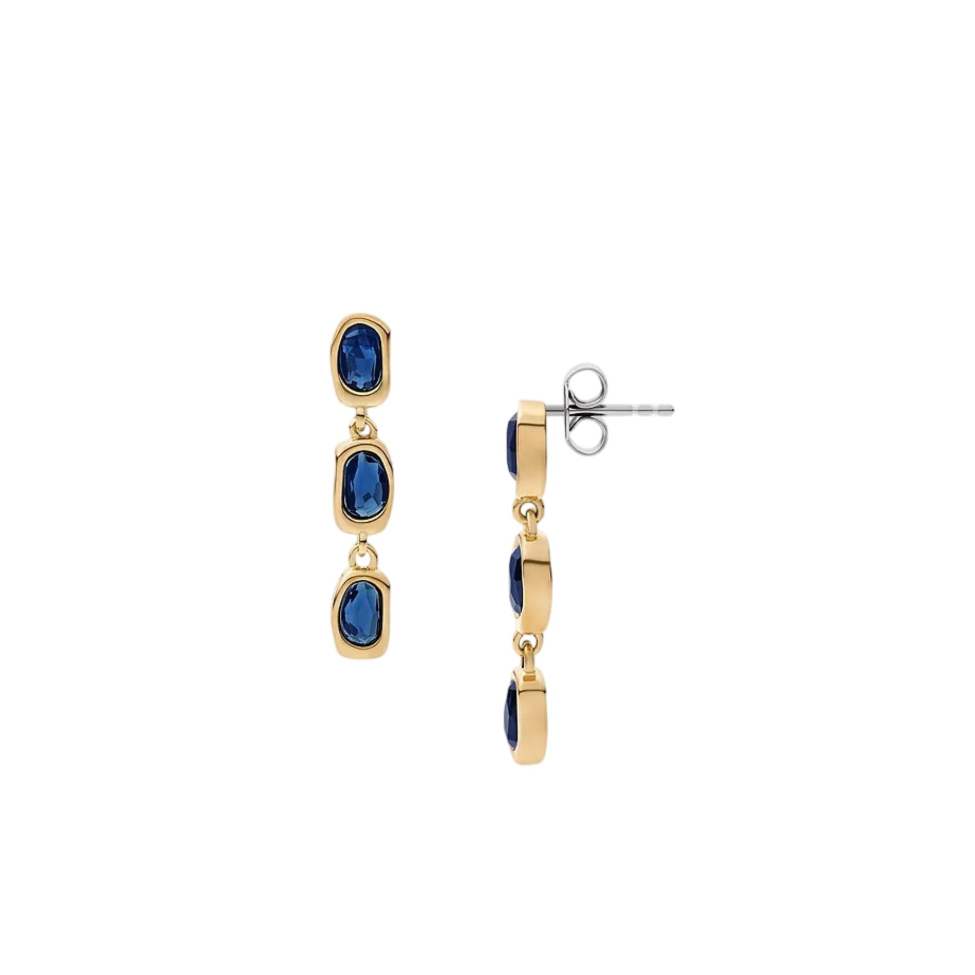 Skagen Sofie Sea Glass Gold-Tone Stainless Steel Drop Women's Earrings SKJ1887710