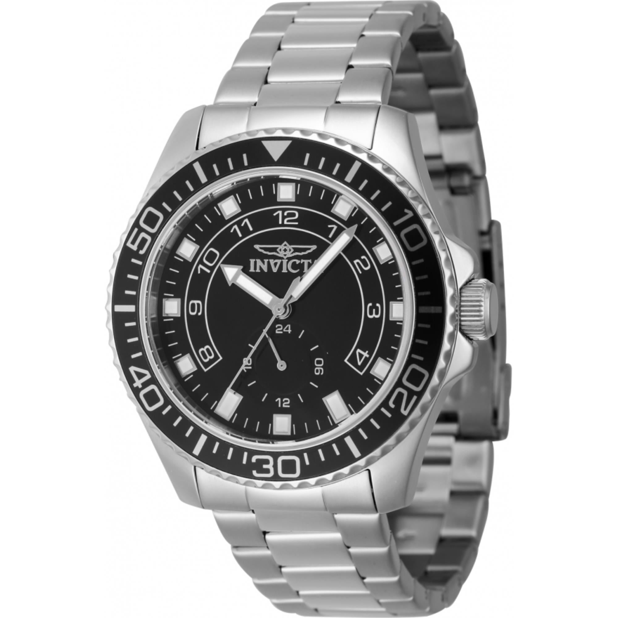 Invicta Pro Diver Quartz Black Dial Steel Strap Men's Watch 47125