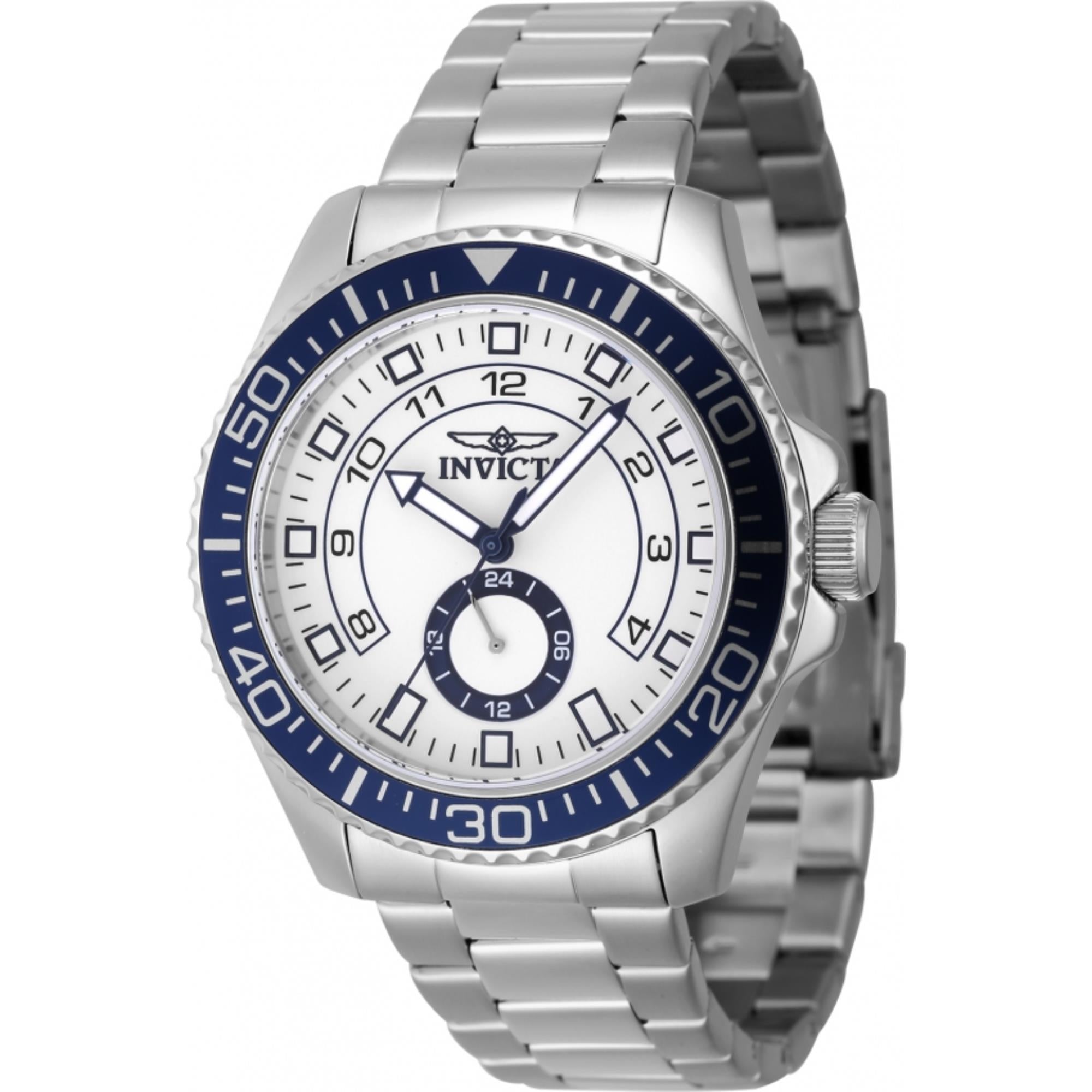 Invicta Pro Diver Quartz White Dial Steel Strap Men's Watch 47124