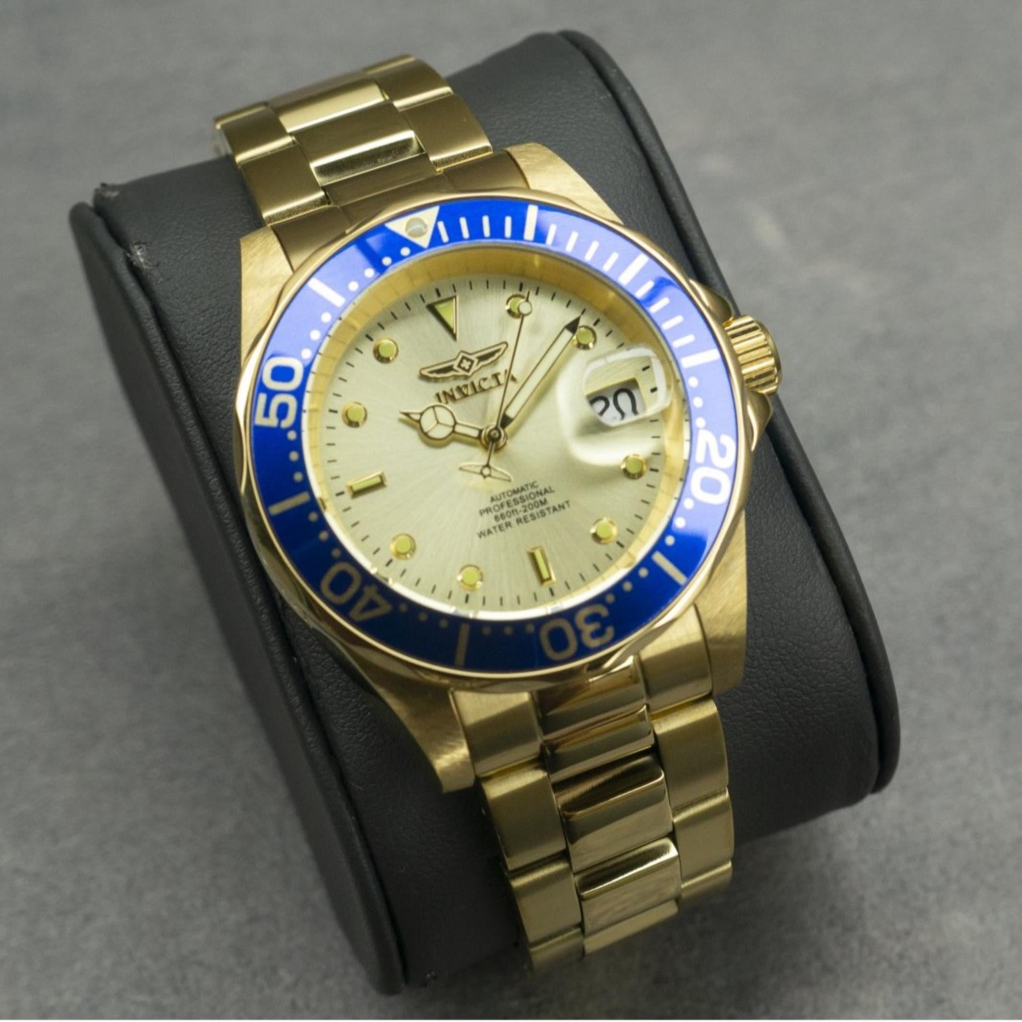 Invicta Pro Diver Automatic Champagne Dial Steel Strap Men's Watch 9743