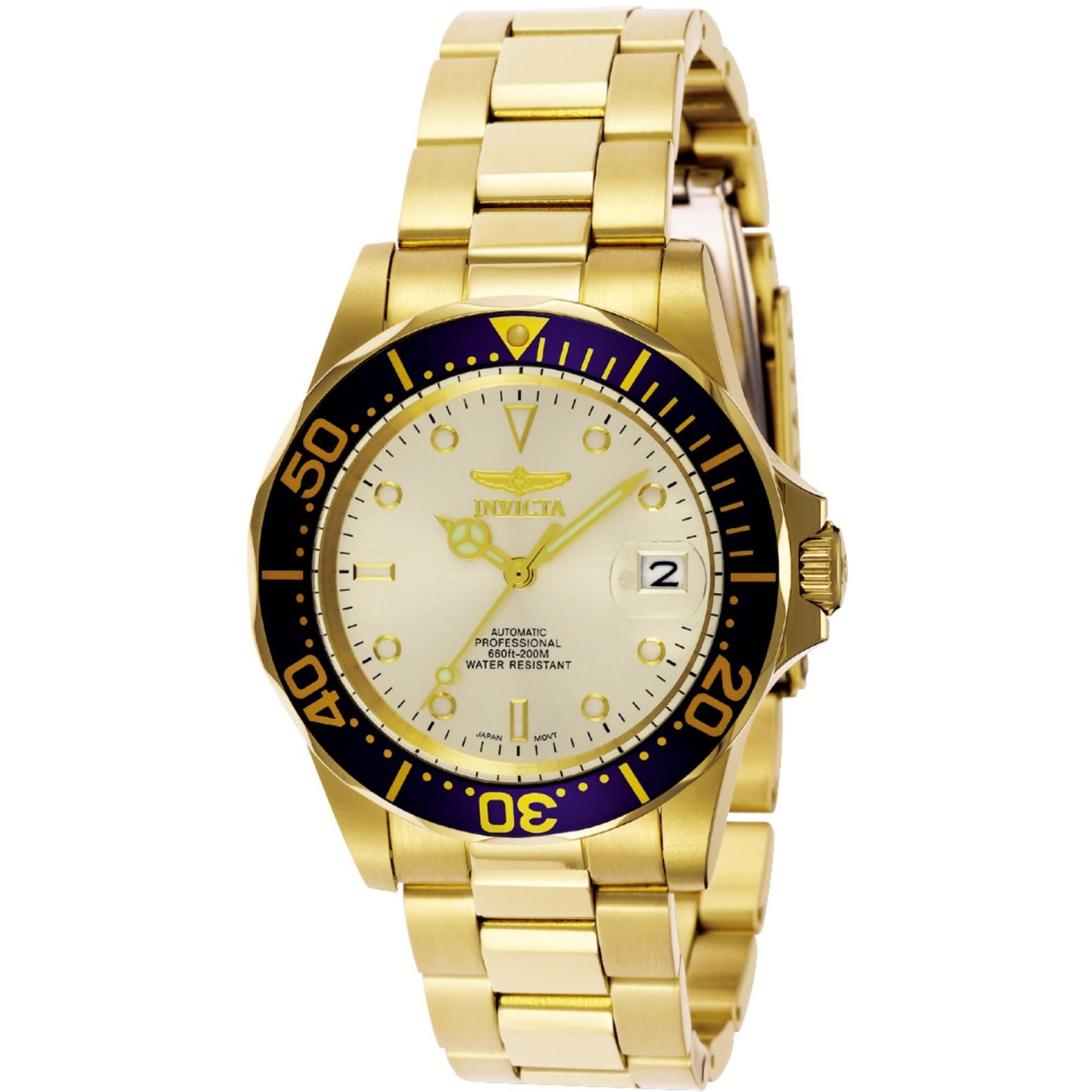 Invicta Pro Diver Automatic Champagne Dial Steel Strap Men's Watch 9743
