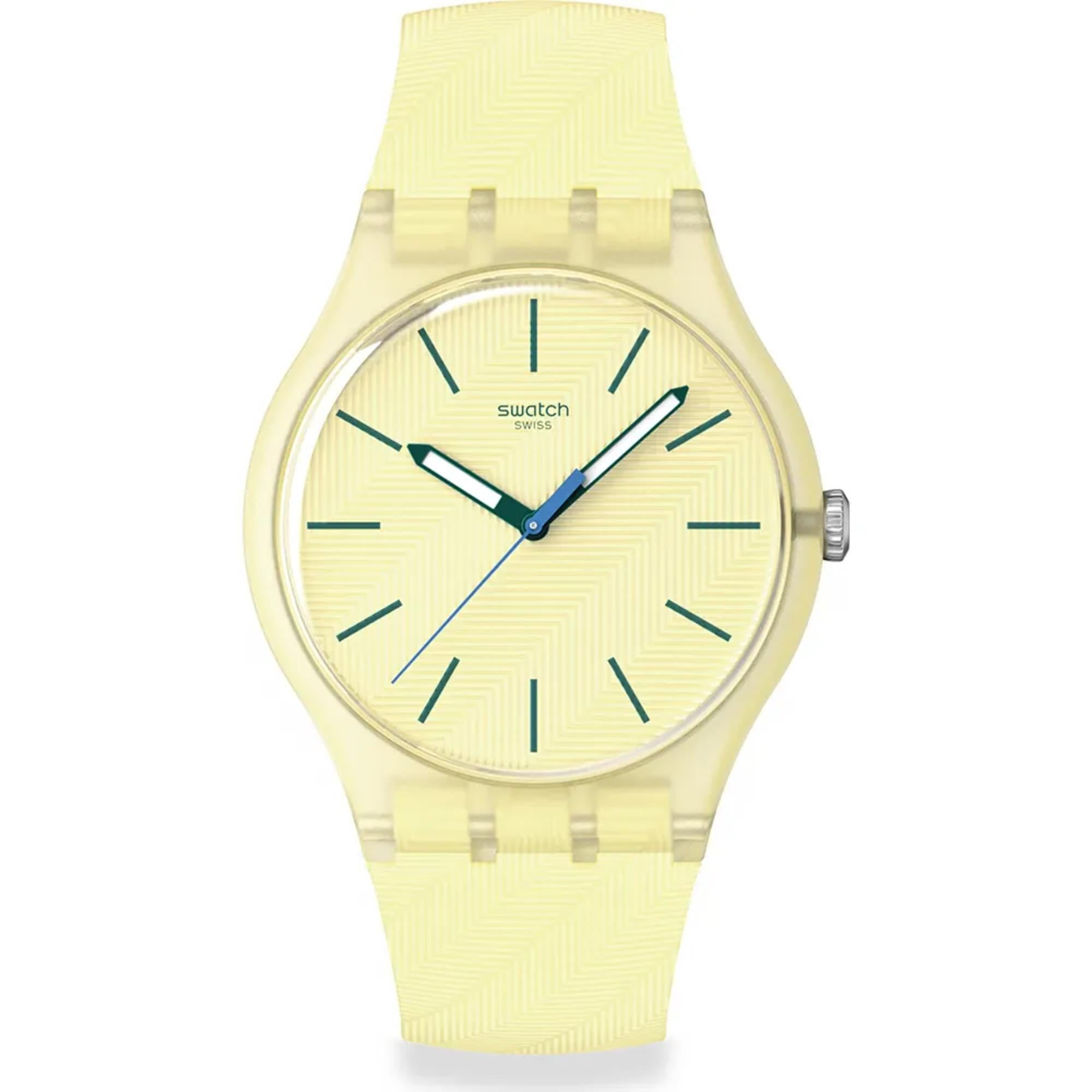 Swatch Originals Citrus Tilt Quartz Yellow Dial Silicone Strap Unisex Watch SO29J102