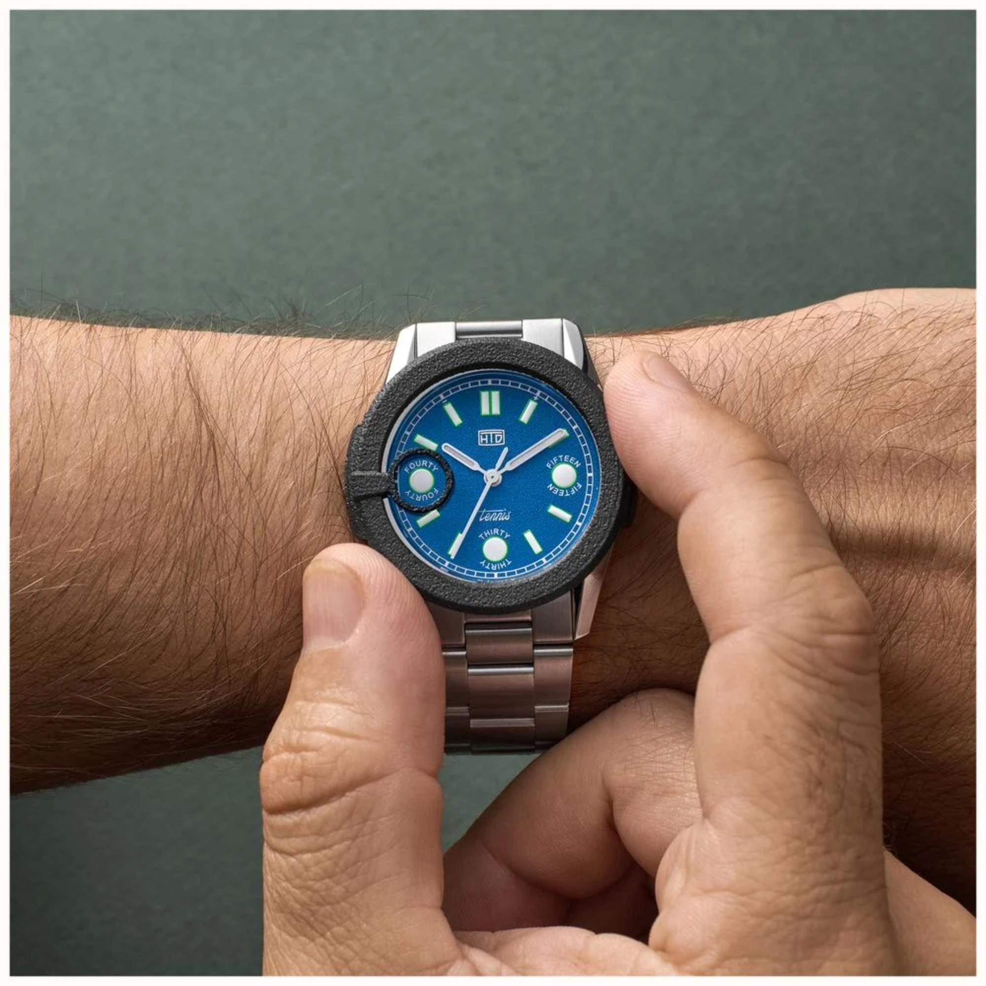 HTD Tennis Cemento Automatic Light Blue Dial Steel Strap Unisex Sports Watch T23S01_B