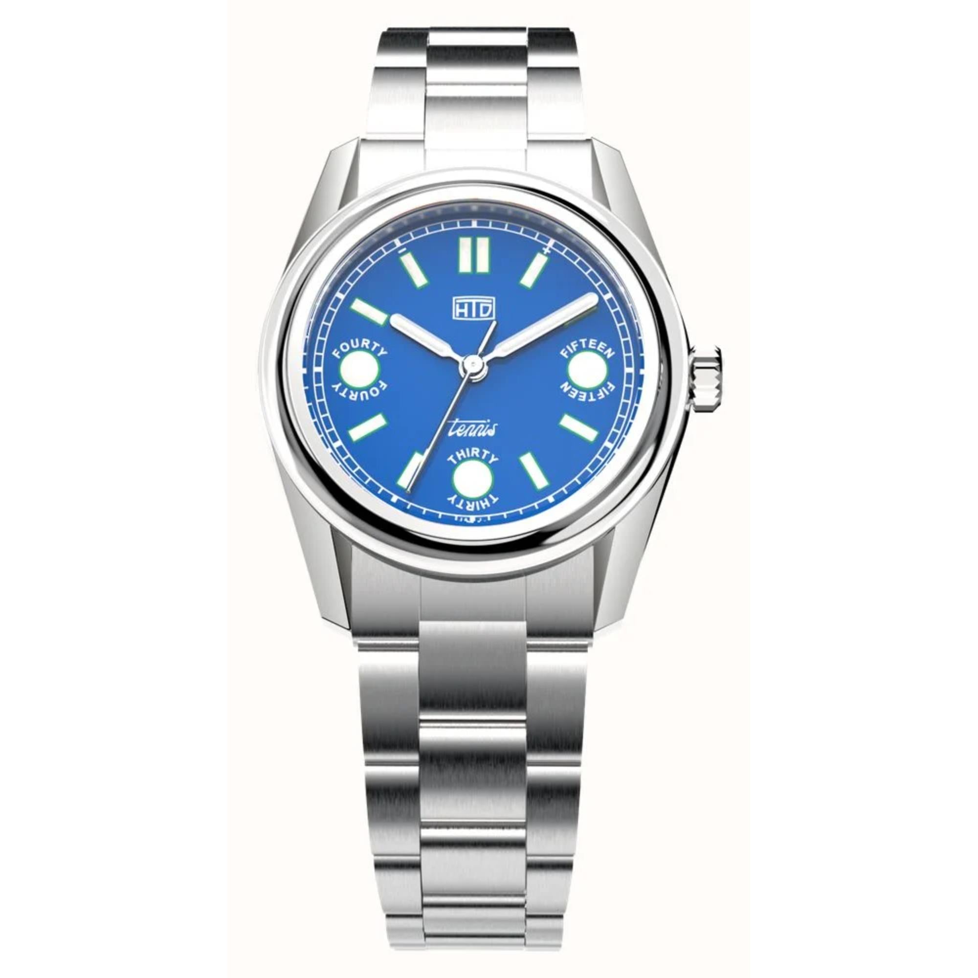 HTD Tennis Cemento Automatic Light Blue Dial Steel Strap Unisex Sports Watch T23S01_B