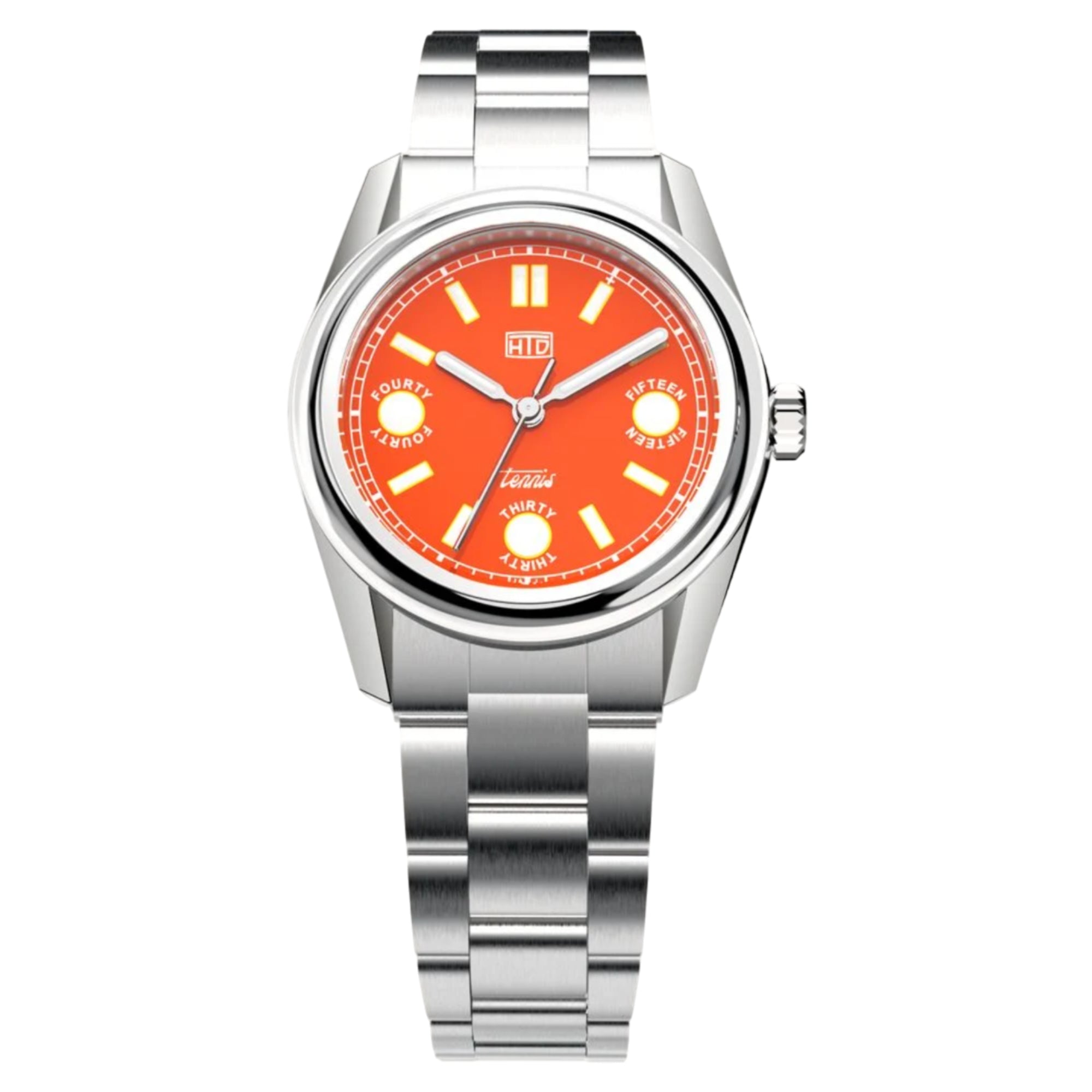 HTD Tennis Terra Automatic Orange Dial Steel Strap Unisex Sports Watch T23S01_T