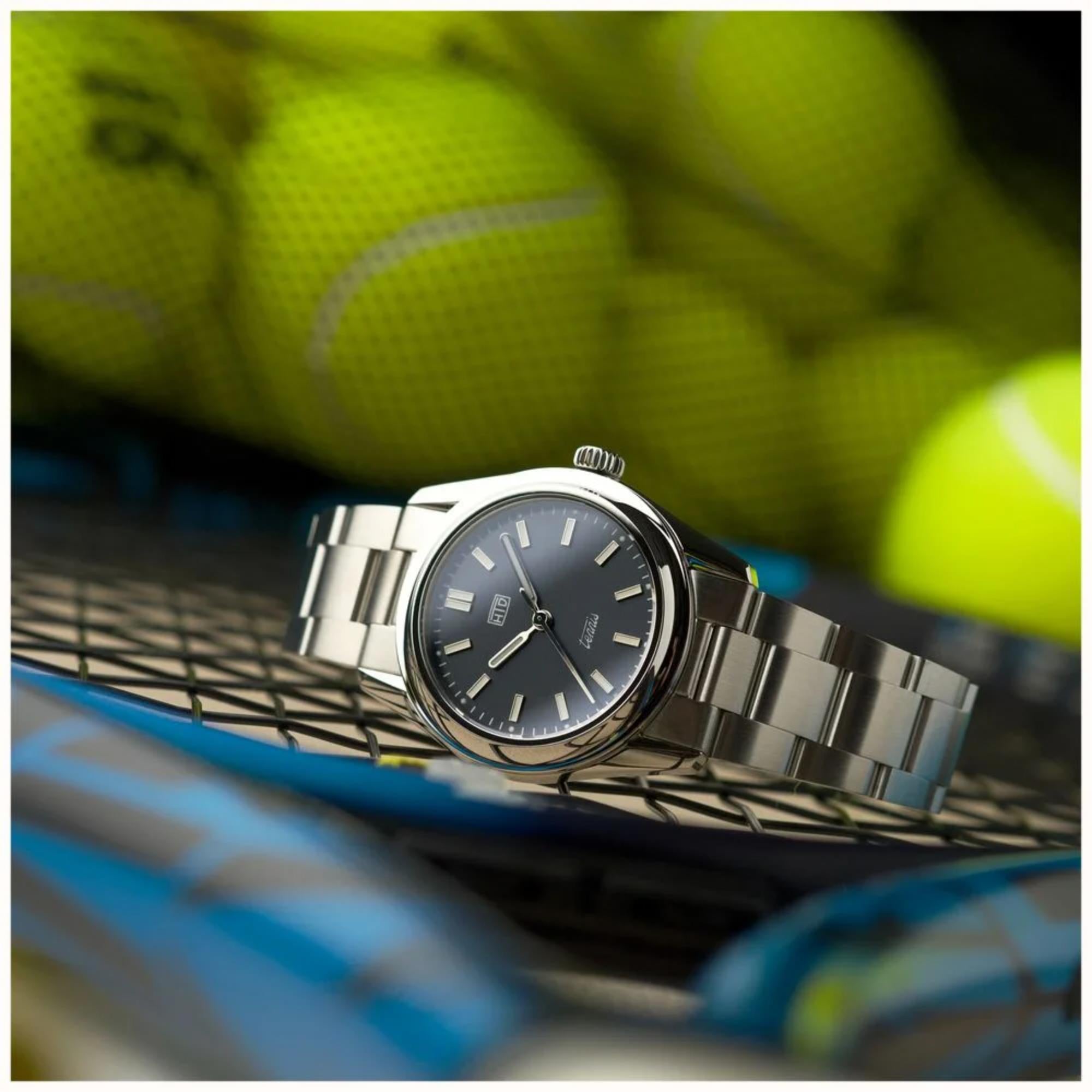 HTD Tennis Chic Automatic Blue Dial Steel Strap Unisex Sports Watch T23S01_C
