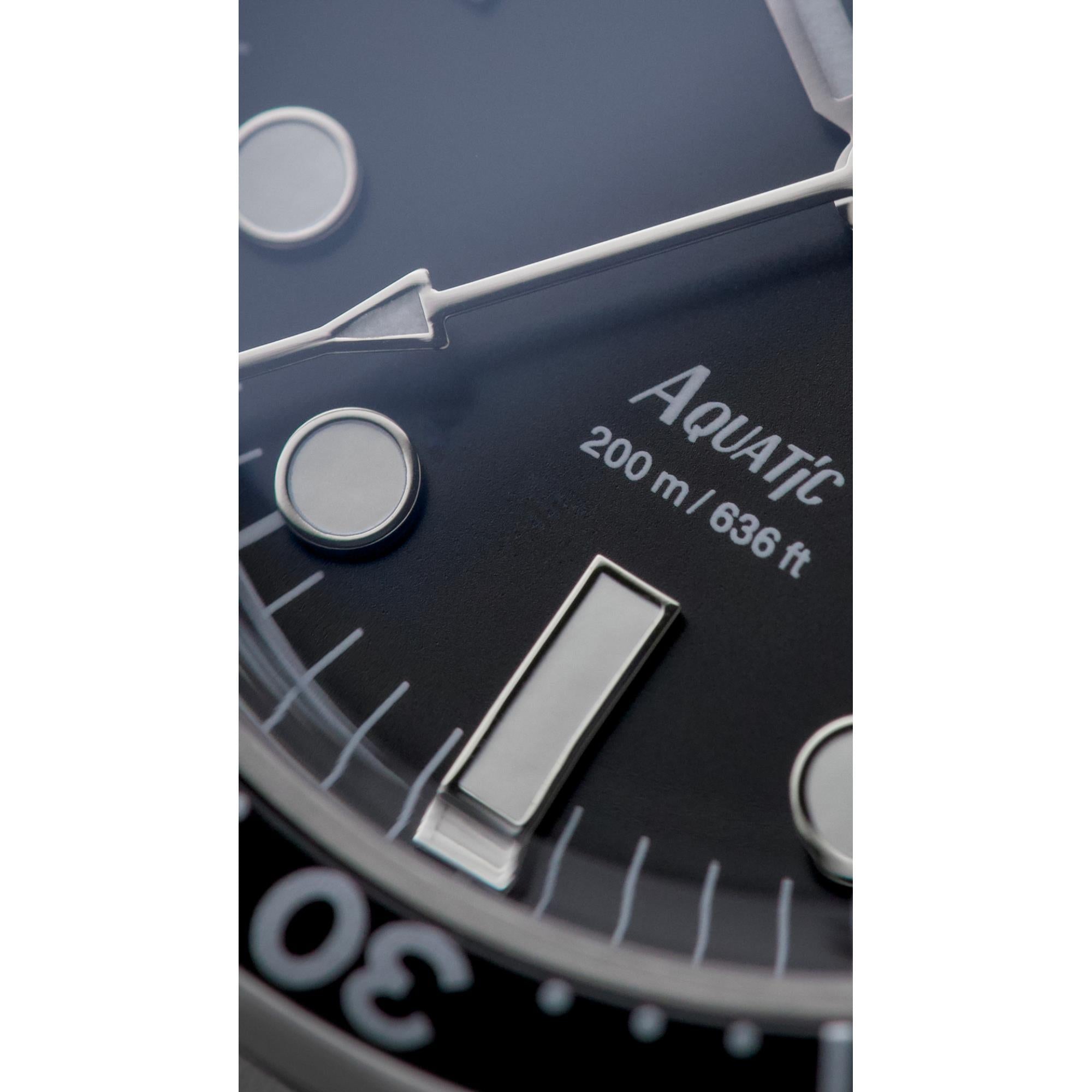 HTD Aquatic Bicchierini Automatic Black Dial Steel Strap Men's Watch A25F09B