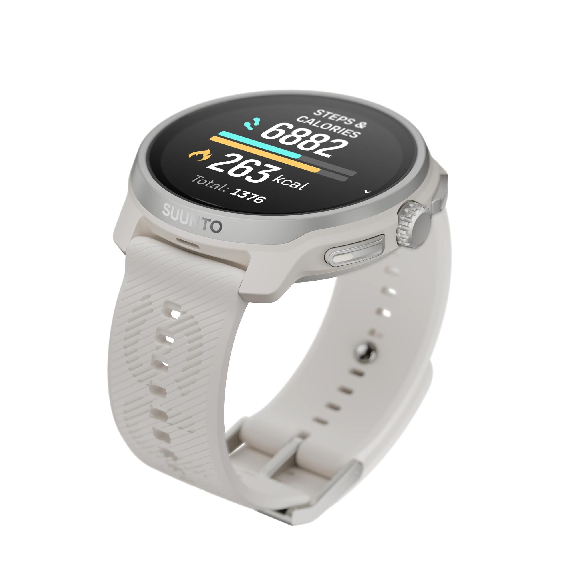 Suunto Race 2 Feather Gray AMOLED Digital Silicone Strap Unisex Smart Fitness Watch SS051201000