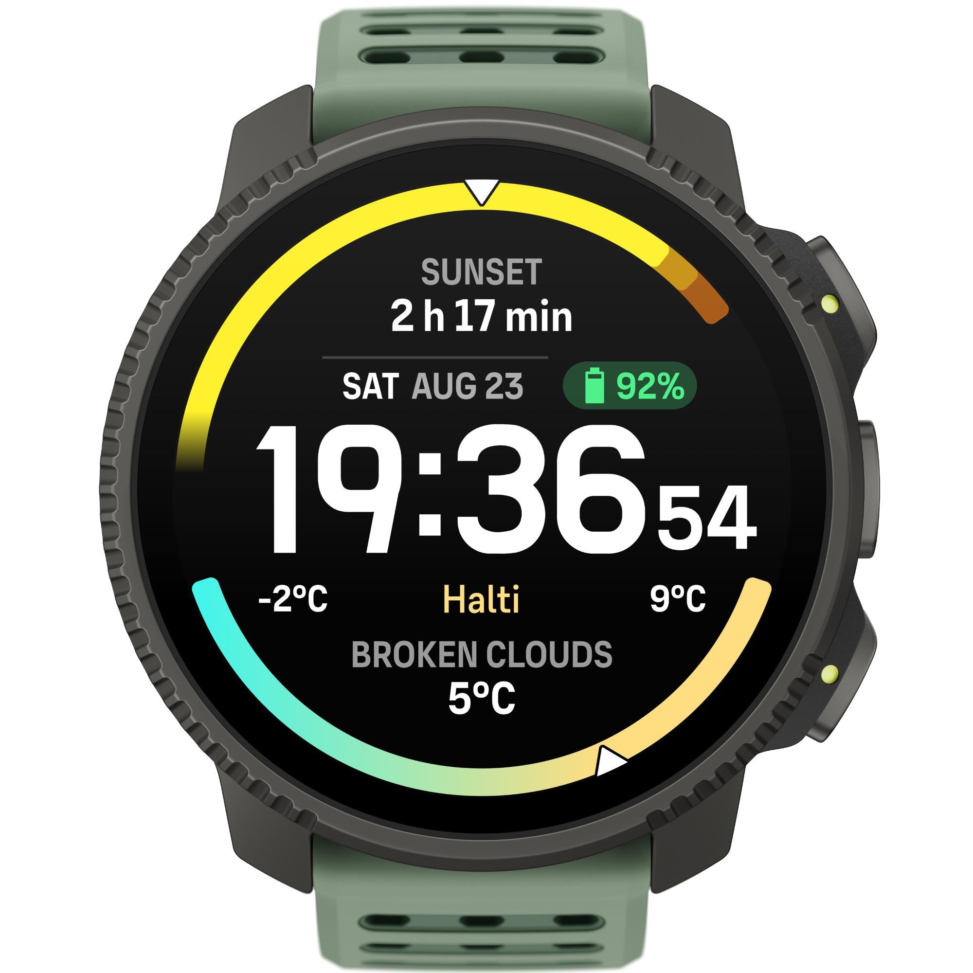 Suunto Vertical 2 Titanium Sage AMOLED Digital Silicone Strap Unisex Smart Watch SS051209000