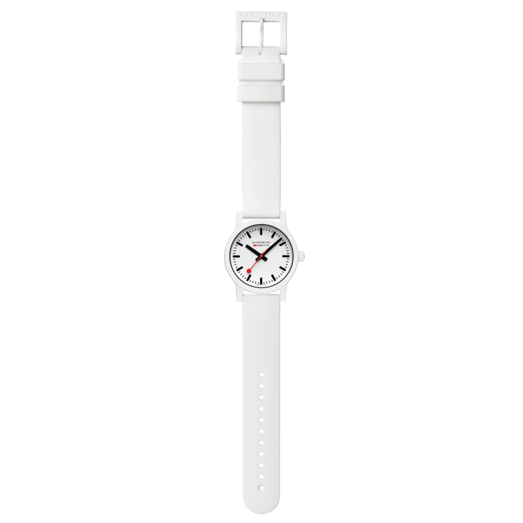 Mondaine Essence Quartz White Dial Silicone Strap Women's Watch MS1.32110.RA