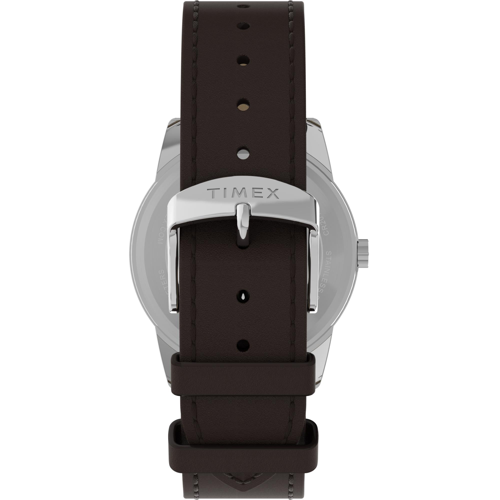 Timex Easy Reader Classic Quartz White Dial Leather Strap Men's Watch TW2Y12600