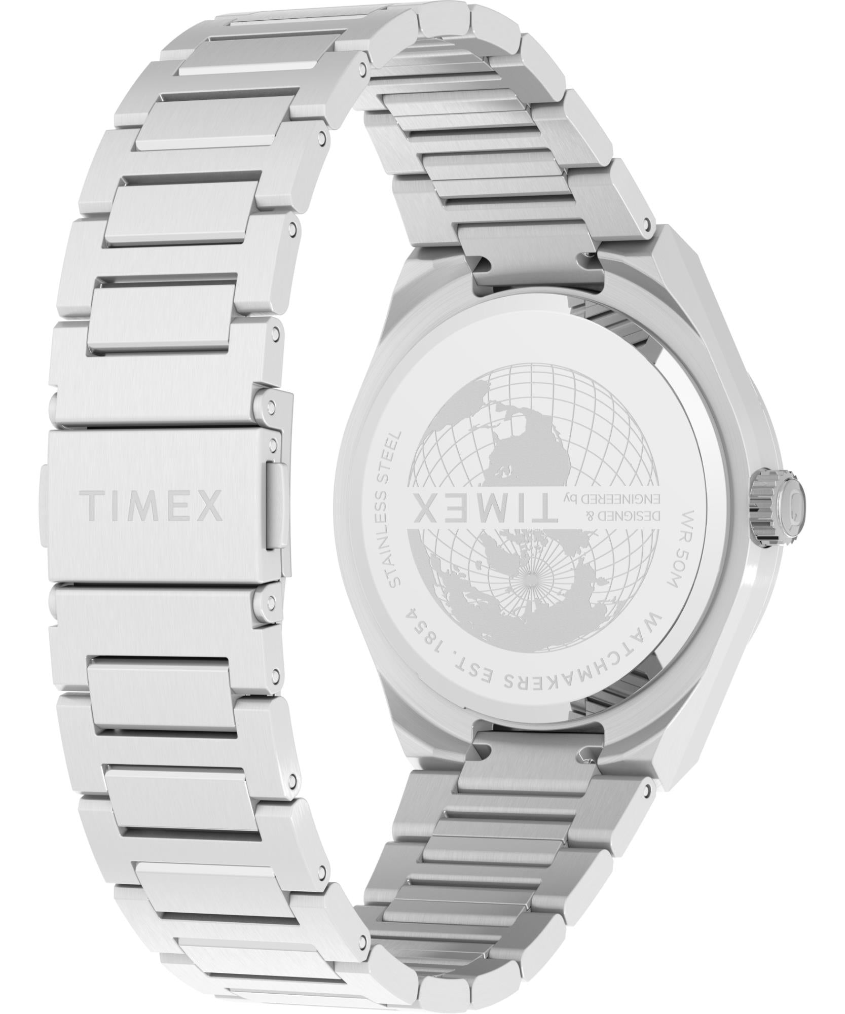Timex Q Continental Quartz Blue Dial Steel Strap Men's Watch TW2Y35200