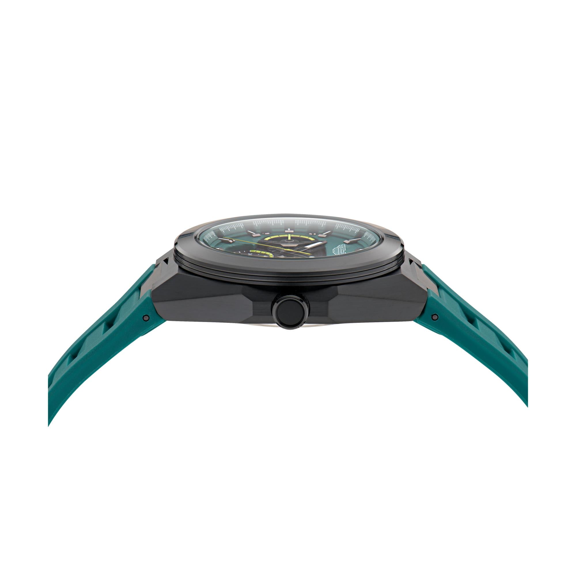 Aston Martin AML Thrill Quartz Chronograph Green Dial Silicone Strap Unisex Watch MTRI1F503