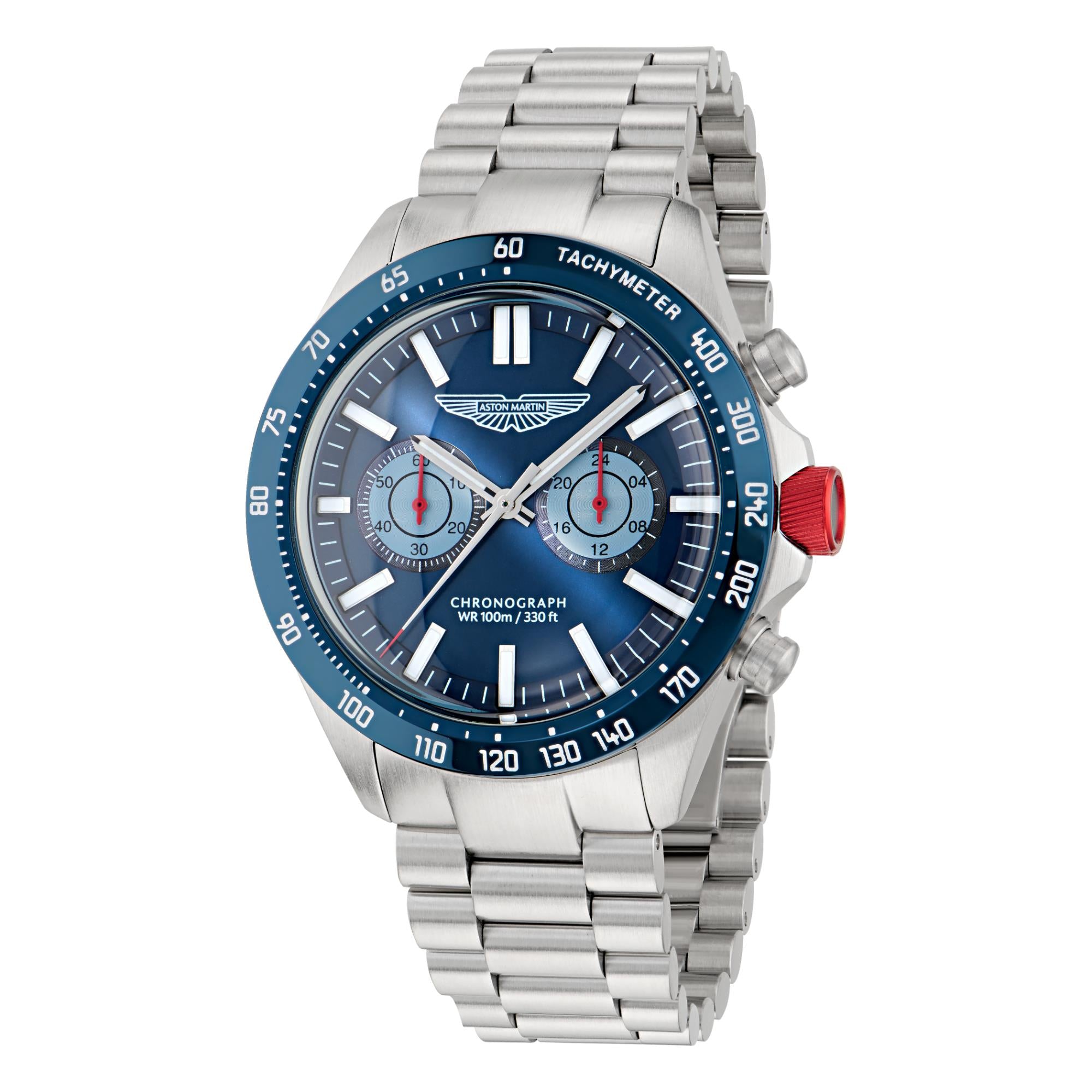 Aston Martin AML Icon Quartz Chronograph Blue Dial Steel Strap Men's Watch MTIS1F503