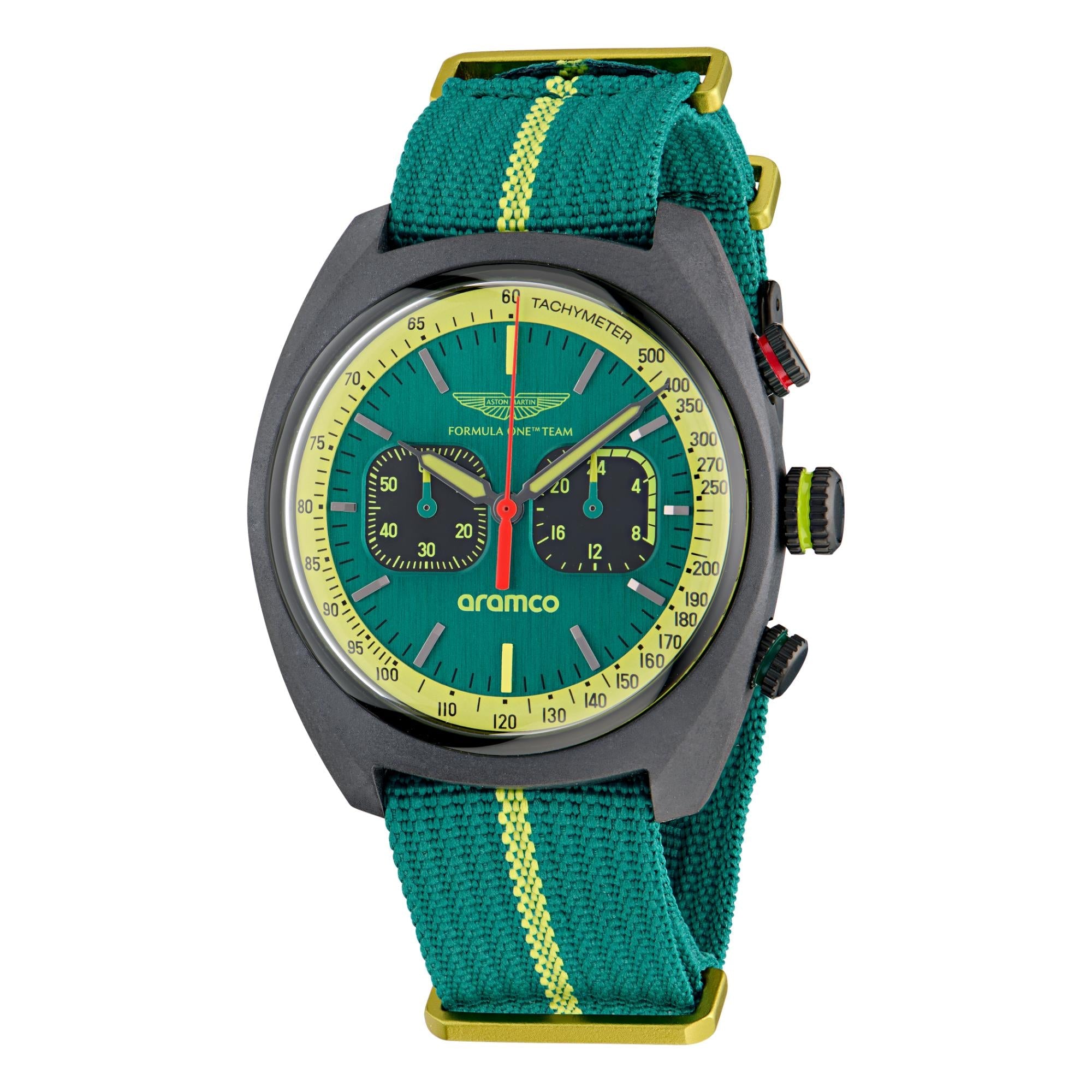 Aston Martin Formula 1 Quartz Chronograph Green Dial Nato Strap Men's Watch MTFD1F501