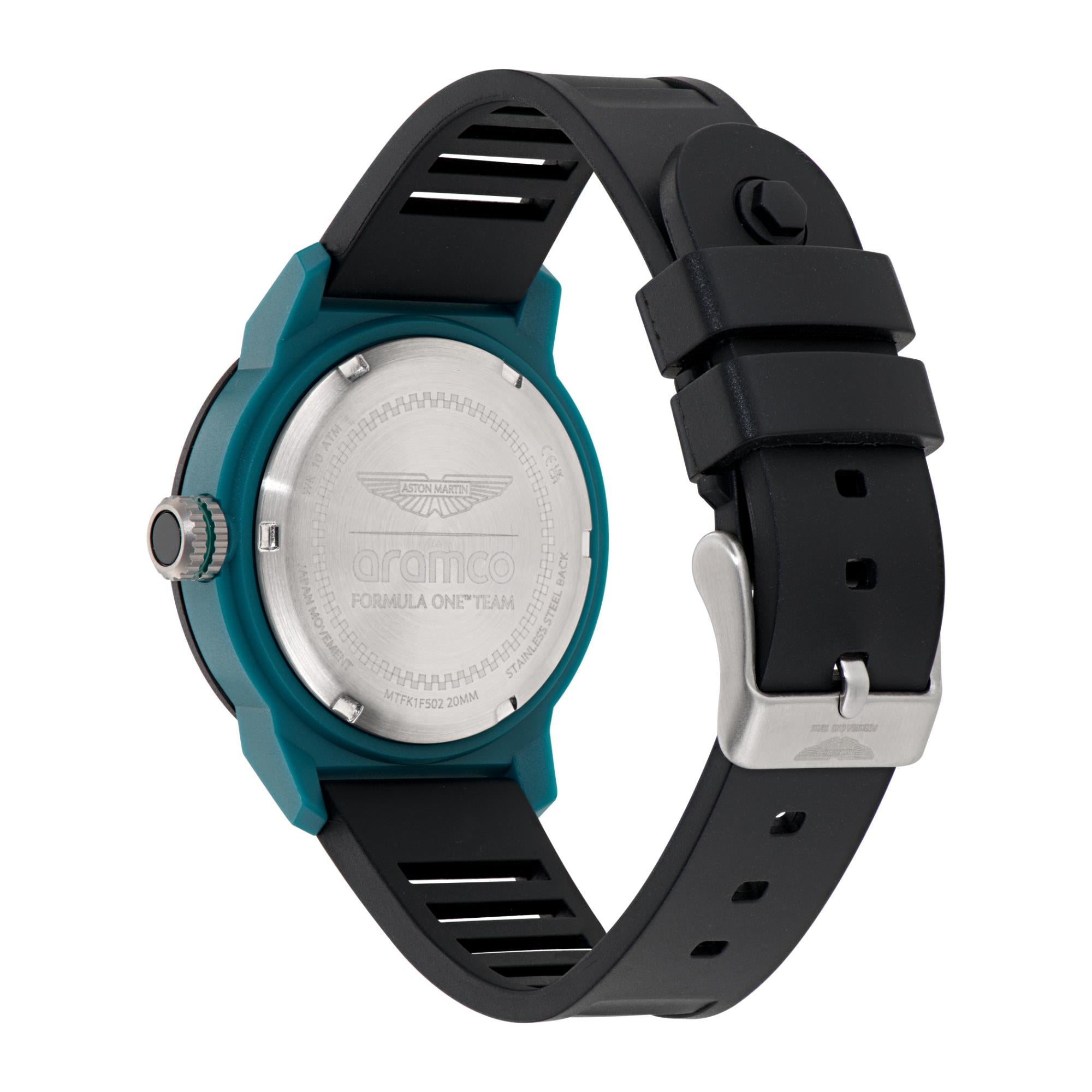 Aston Martin Formula 1 Quartz Green Dial Silicone Strap Unisex Watch MTFK1F502