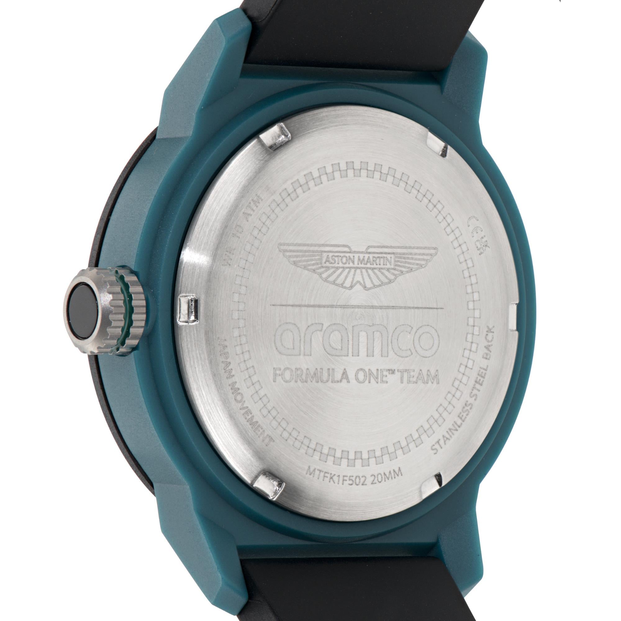 Aston Martin Formula 1 Quartz Green Dial Silicone Strap Unisex Watch MTFK1F502