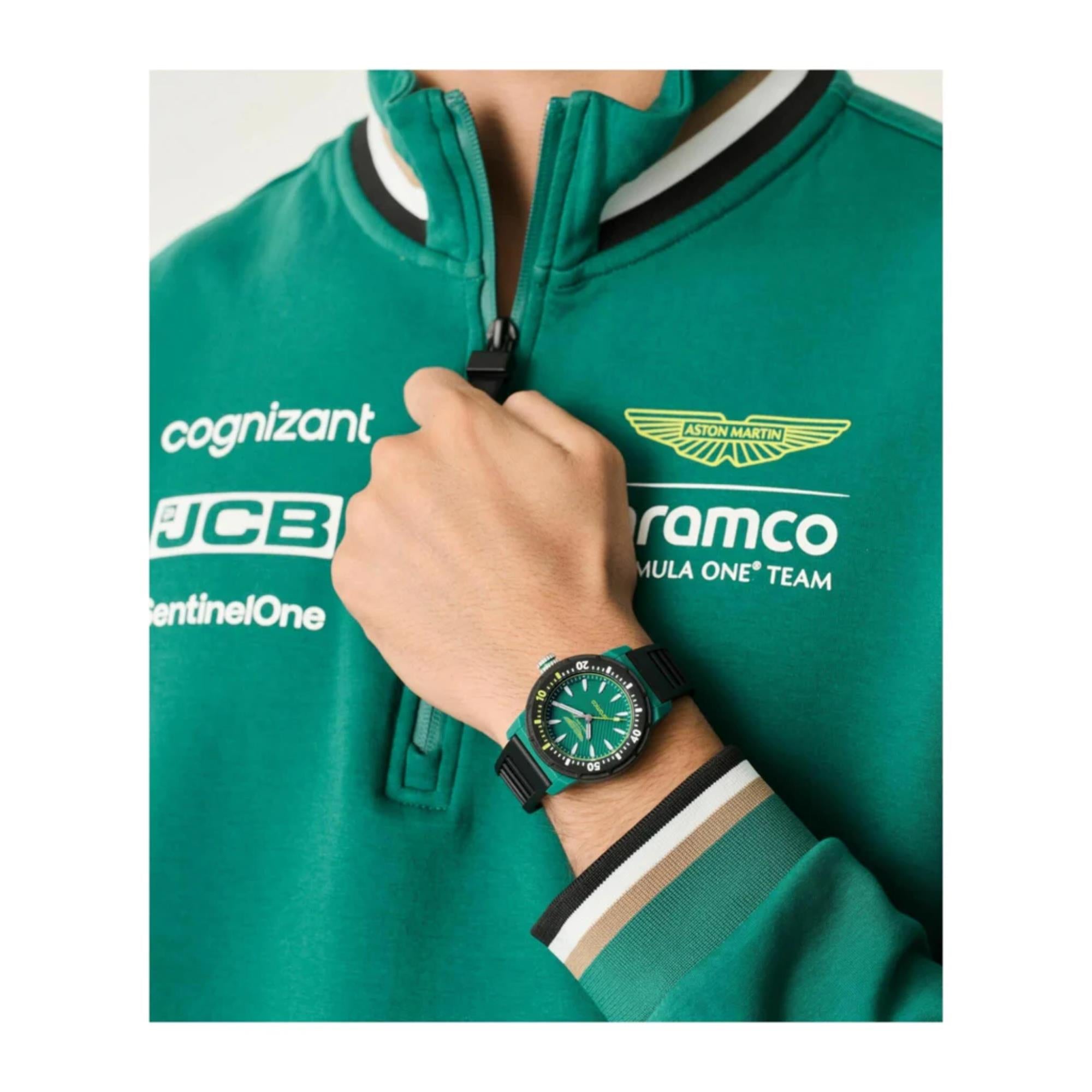 Aston Martin Formula 1 Quartz Green Dial Silicone Strap Unisex Watch MTFK1F502