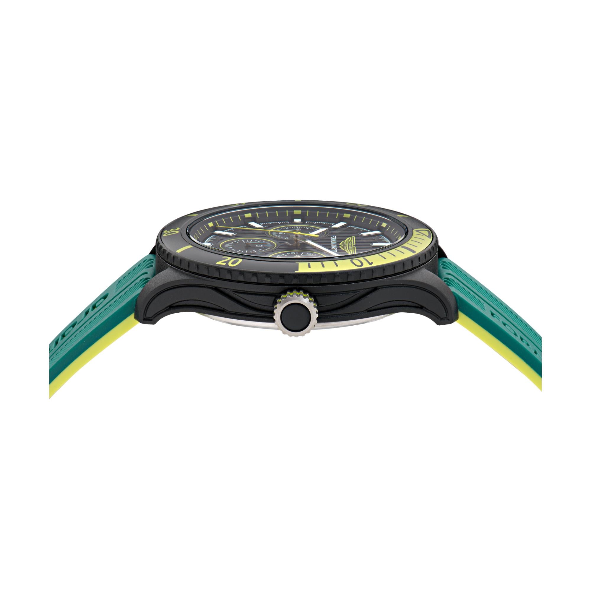 Aston Martin Formula 1 Quartz Chronograph Black Dial Silicone Strap Men's Watch MTFP1F501