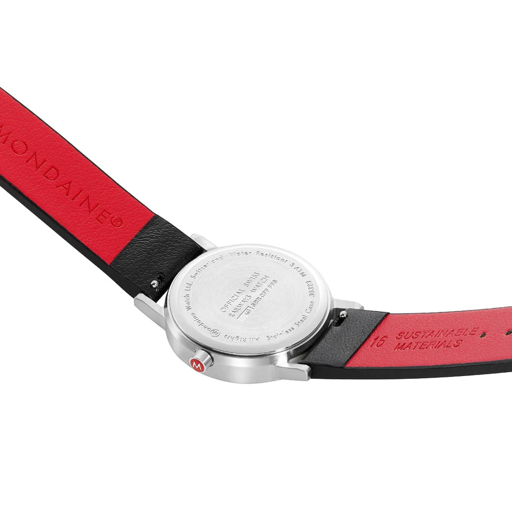 Mondaine Classic Quartz White Dial Leather Strap Women's Watch A658.30323.16SBBV