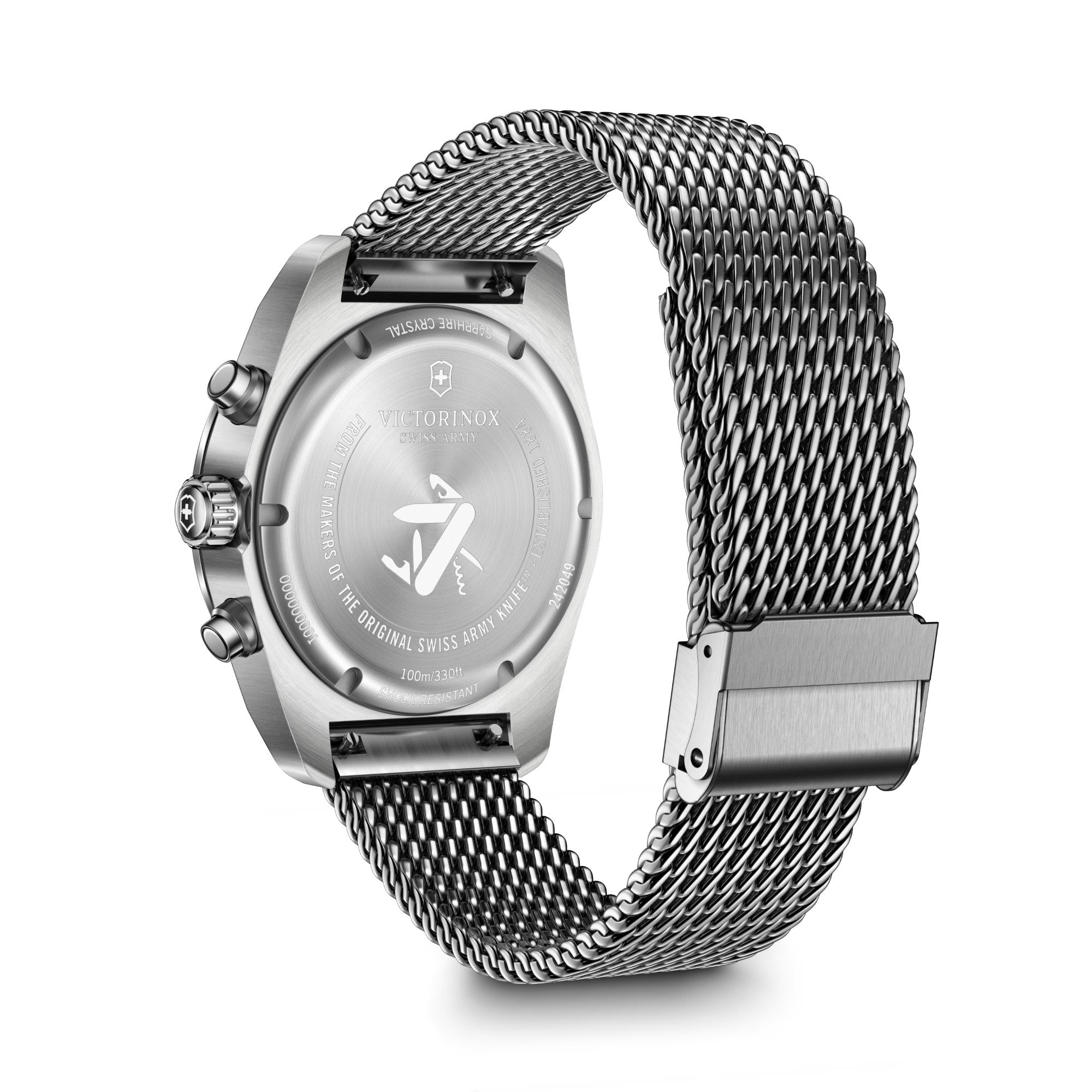 Victorinox Swiss Army Chronograph Blue Dial Steel Mesh Strap Men's Watch 242049