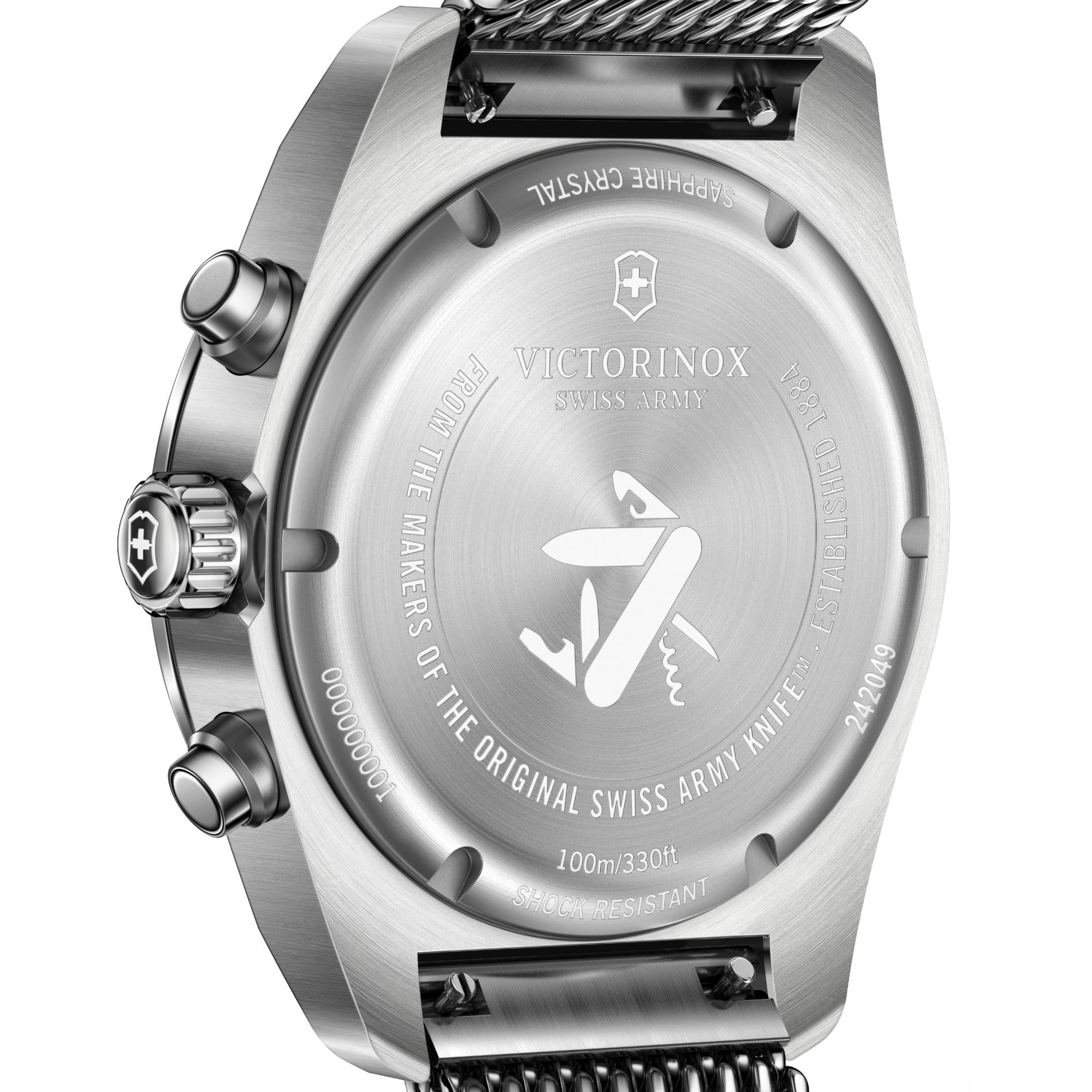 Victorinox Swiss Army Chronograph Blue Dial Steel Mesh Strap Men's Watch 242049