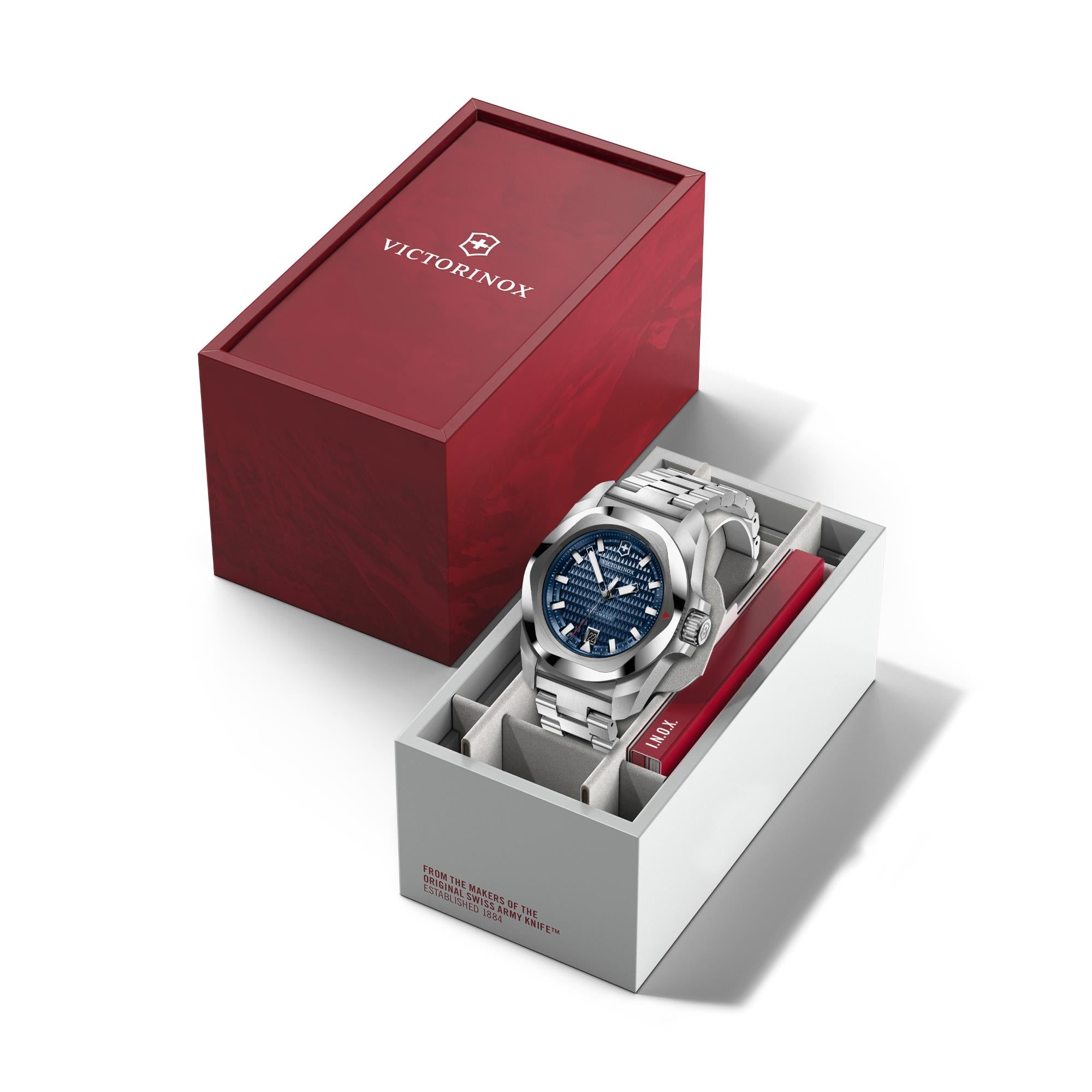 Victorinox I.N.O.X. Automatic Blue Dial Steel Strap Men's Watch 242020