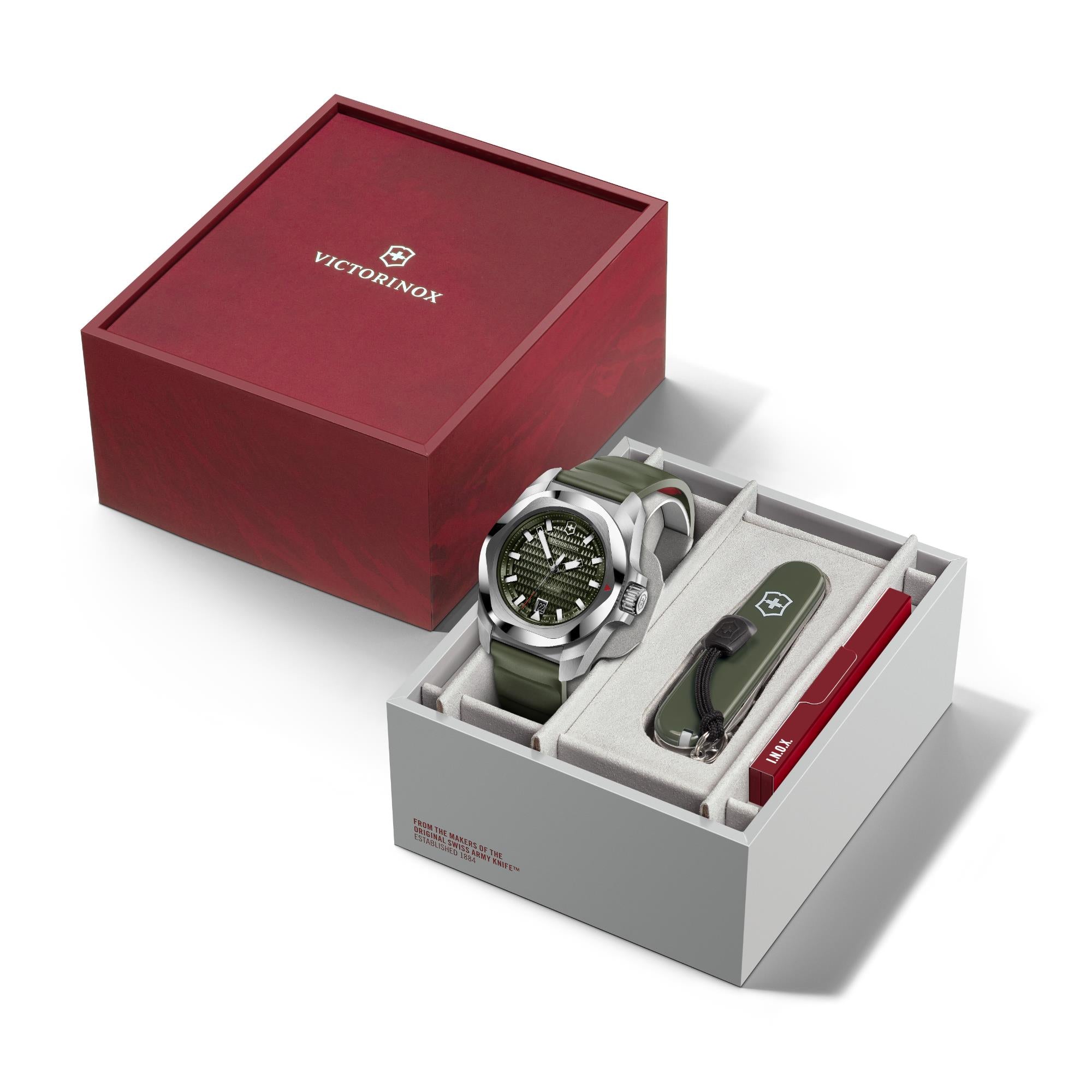 Victorinox I.N.O.X. Automatic Green Dial Rubber Strap Men's Watch 242017.1