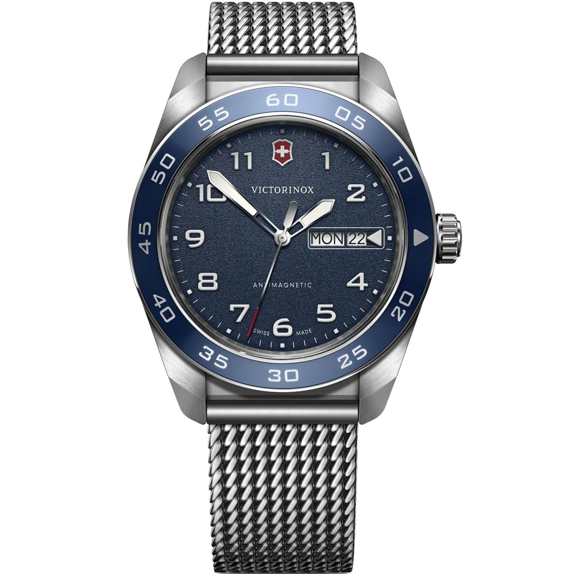 Victorinox Swiss Army Quartz Blue Dial Steel Mesh Strap Men's Watch 242042