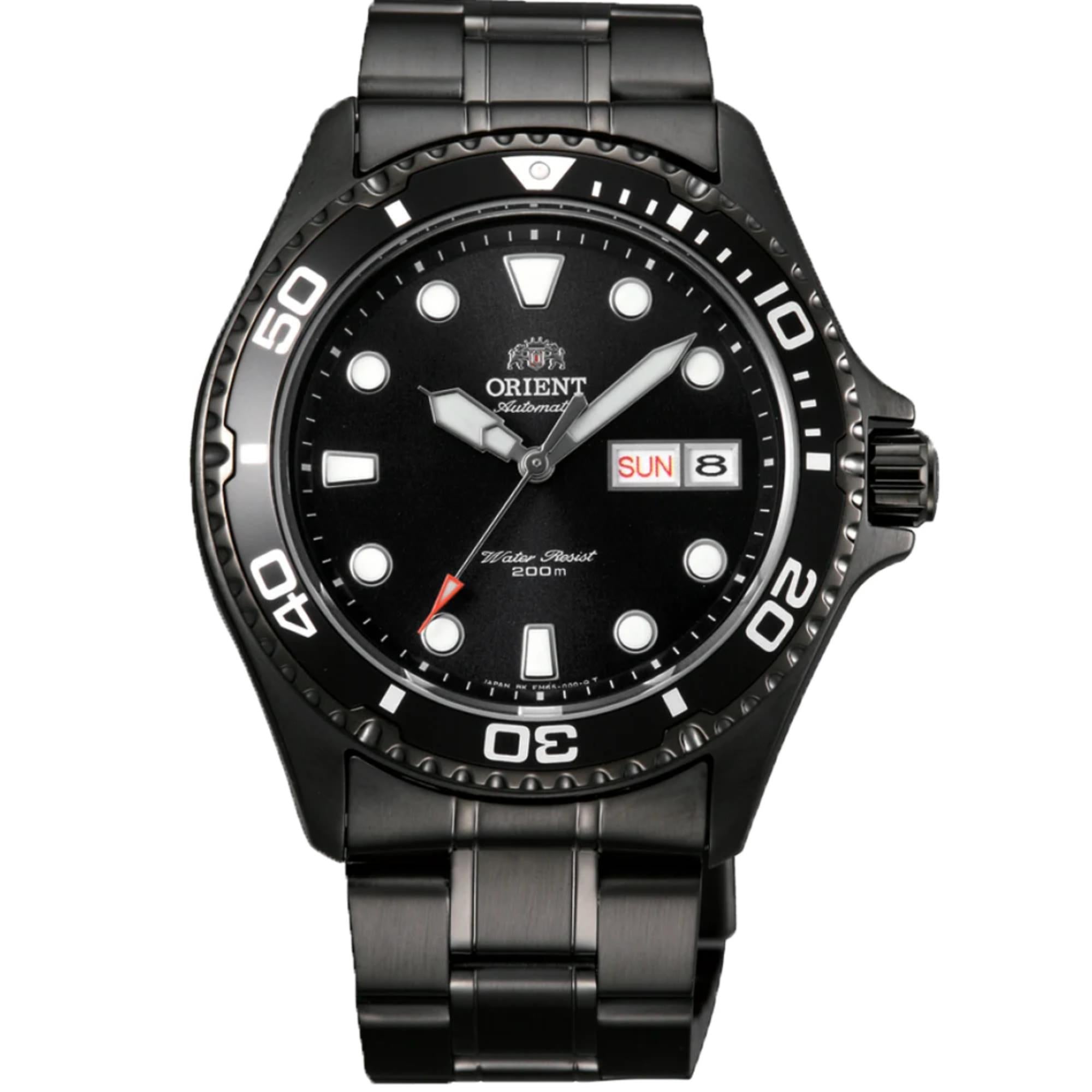 Orient Ray Raven II Automatic Black Dial Steel Strap Men's Dive Watch TAA02003B9