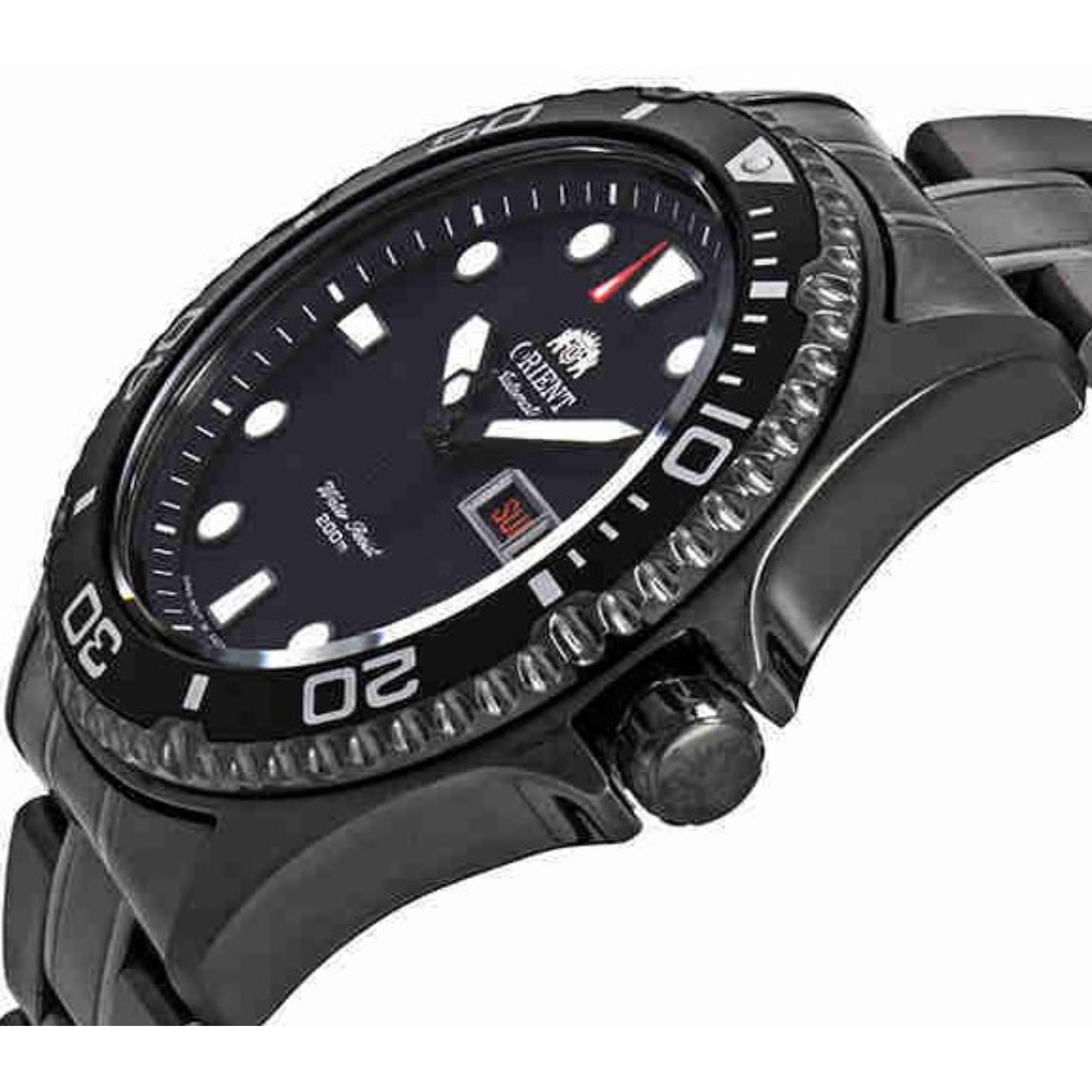 Orient Ray Raven II Automatic Black Dial Steel Strap Men's Dive Watch TAA02003B9