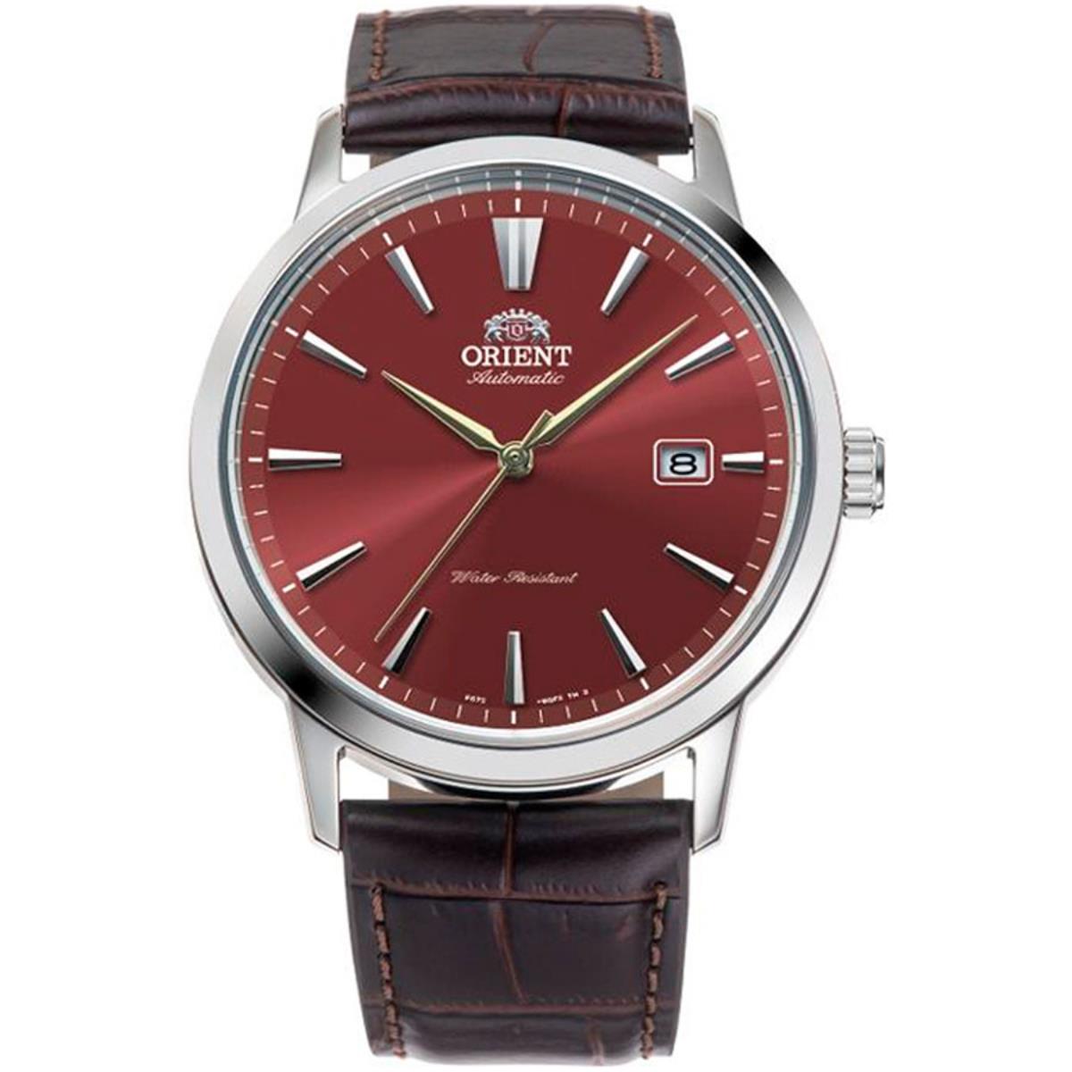 Orient Bambino Classic Vintage Style Automatic Red Dial Leather Strap Men's Dress Watch RA-AC0F15R30B