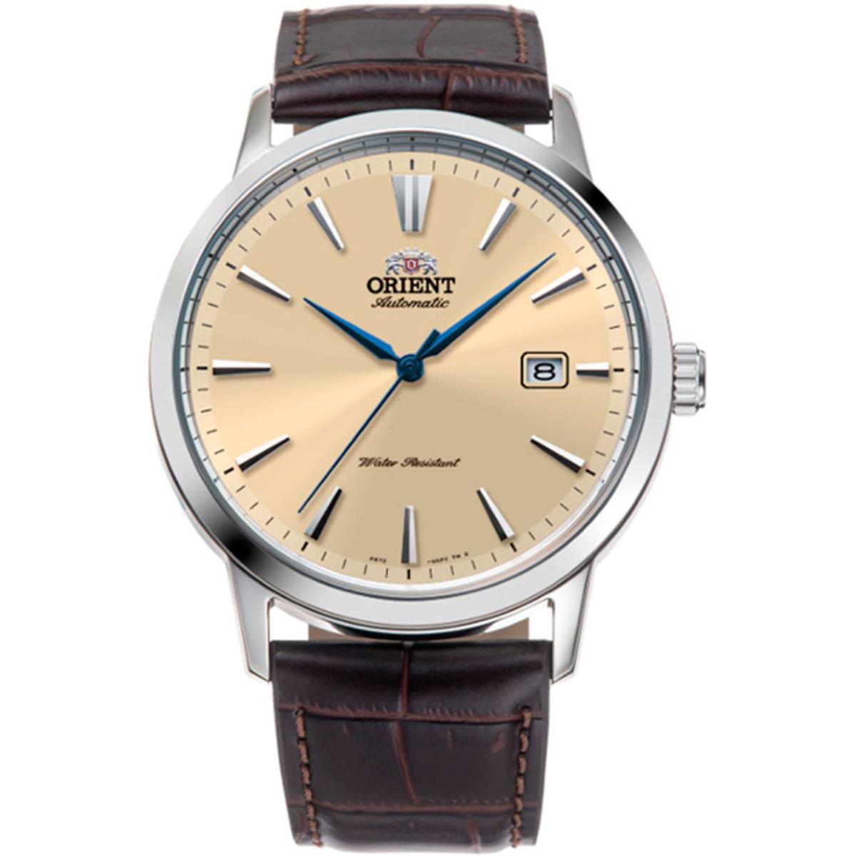 Orient Bambino Classic Vintage Style Automatic Ivory Dial Leather Strap Men's Dress Watch RA-AC0F16S30B