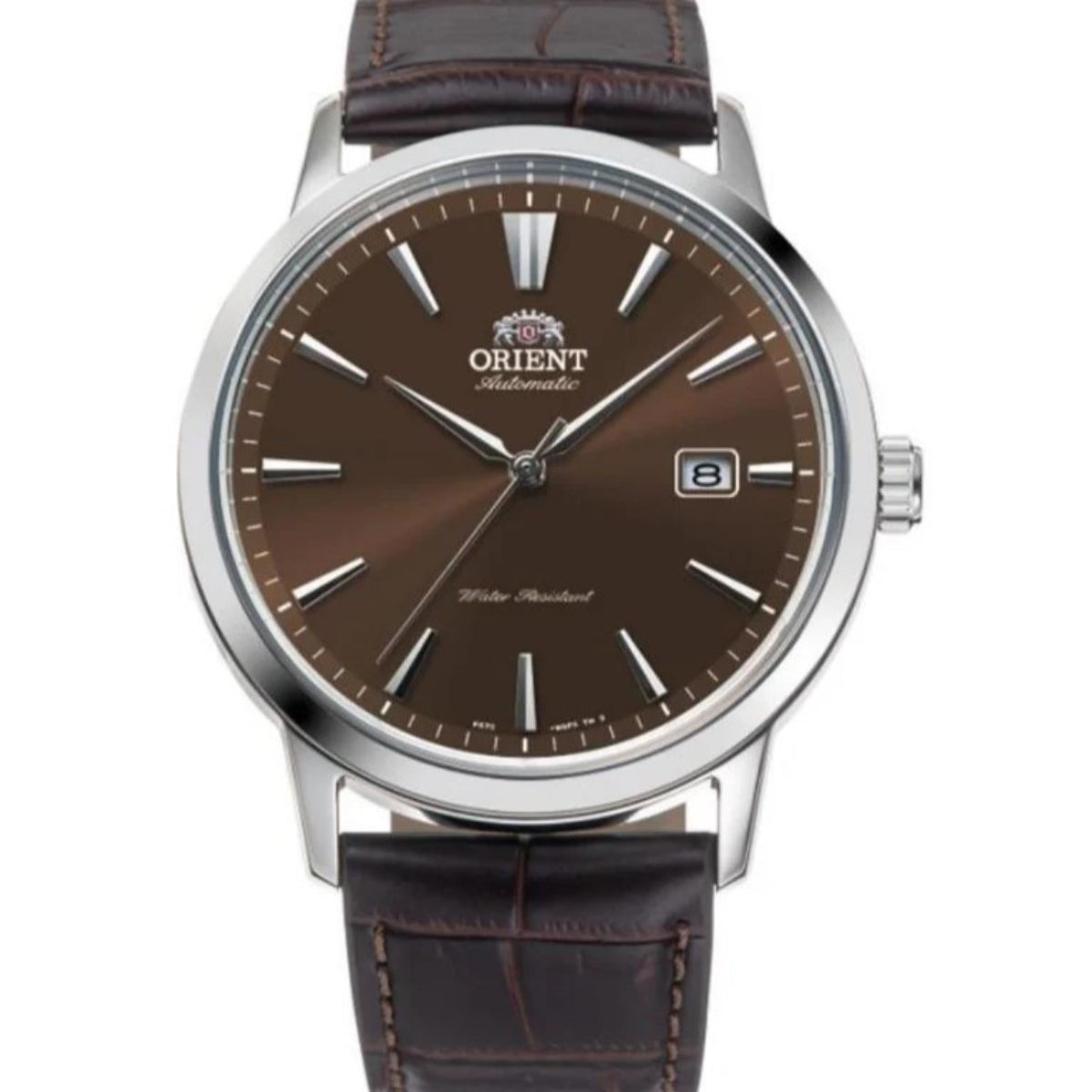 Orient Bambino Classic Vintage Style Automatic Brown Dial Leather Strap Men's Dress Watch RA-AC0F17Y30B