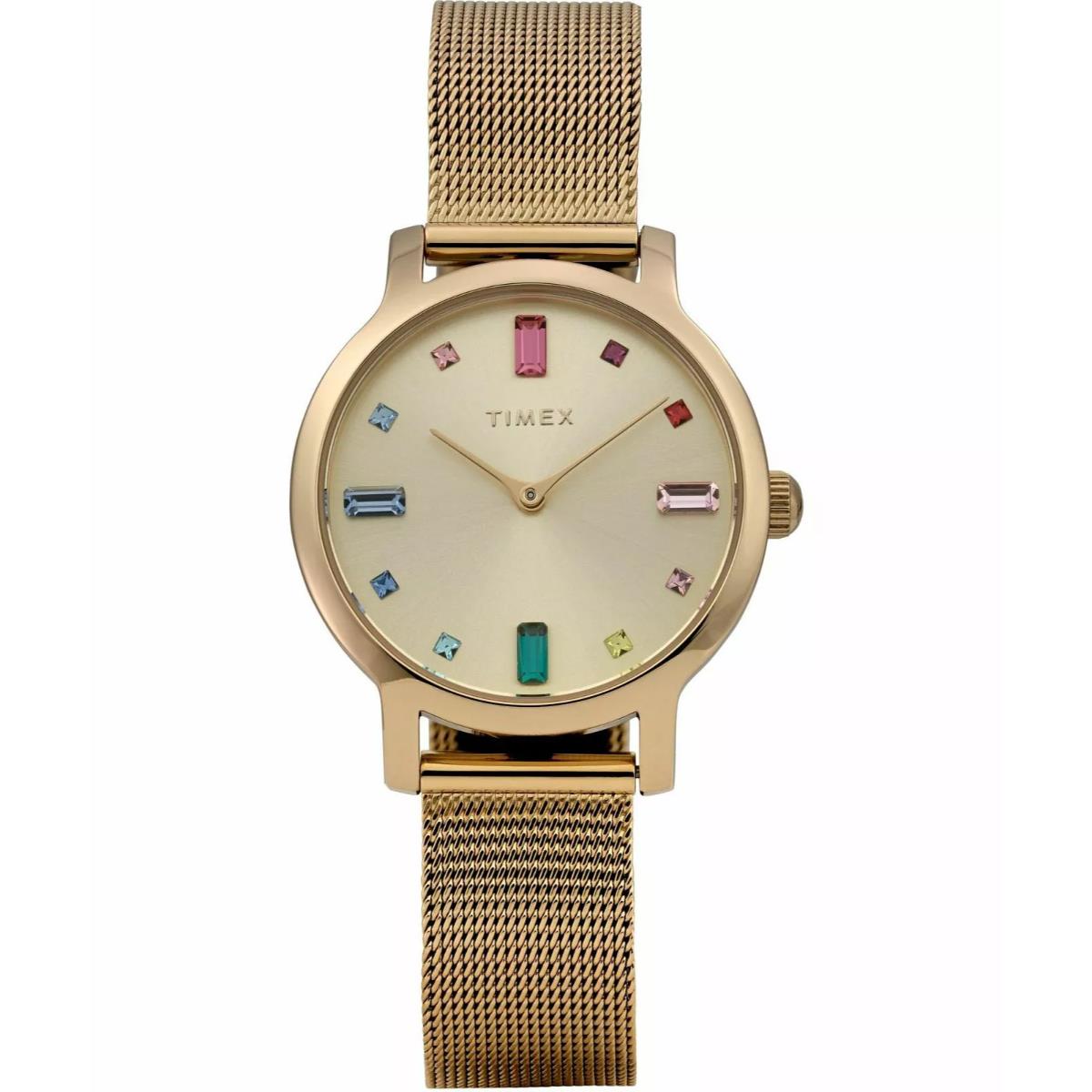 Timex Trend Transcend Gold Tone Dial Steel Strap Women's Watch TW2Y26400