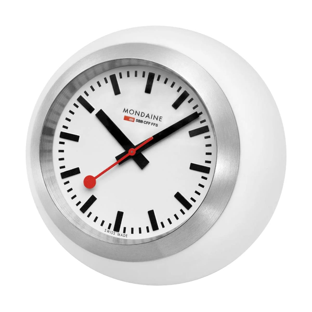 Mondaine White Table Globe Clock Quartz White Dial A660.30335.16SBA
