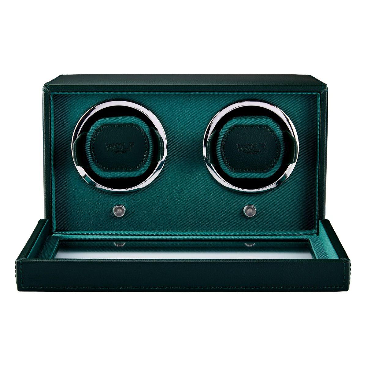 WOLF Cub Double Green Watch Winder with Cover 461241