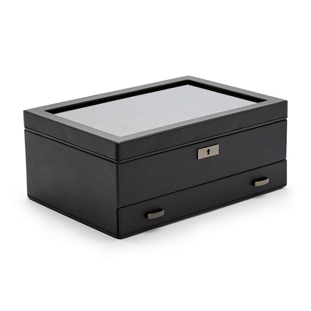 WOLF Axis 10 Piece Powder Coat Watch Box with Drawer 488203