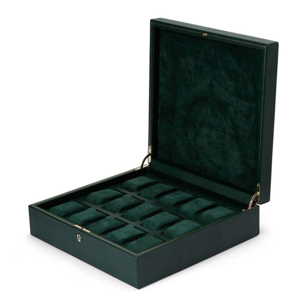 WOLF British Racing 15 Piece Green Watch Box 793241