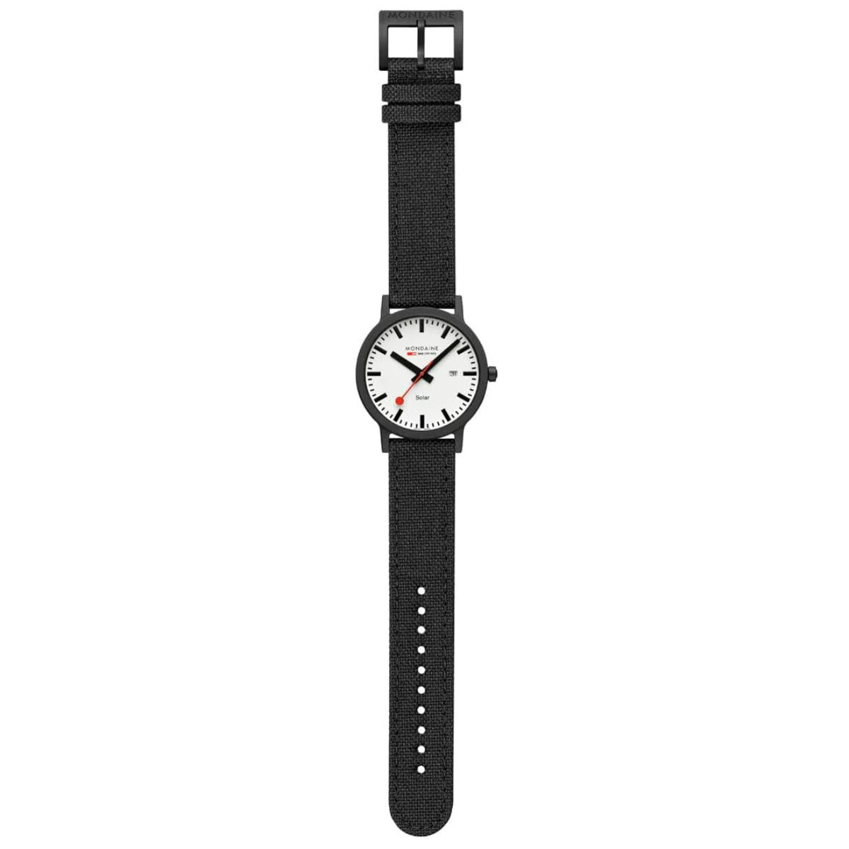 Mondaine Essence Solar White Dial Nylon Textile Strap Unisex Watch MS1.41910.LB