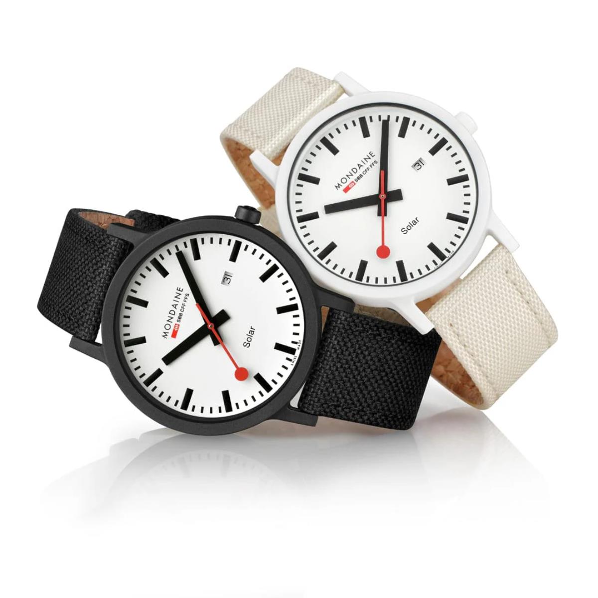 Mondaine Essence Solar White Dial Nylon Textile Strap Unisex Watch MS1.41910.LB