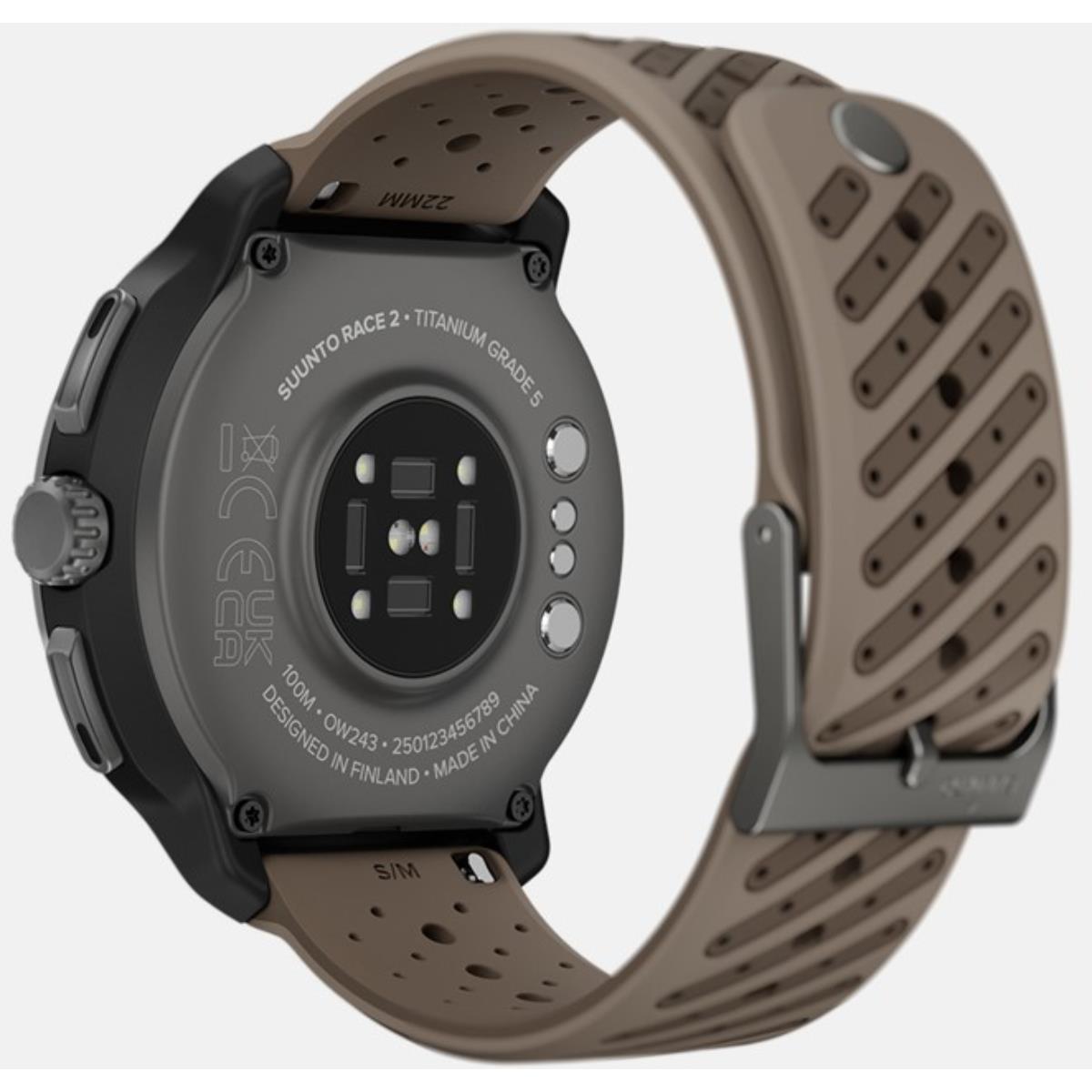 Suunto Race 2 Titanium Trail AMOLED Digital Silicone Strap Unisex Smart Watch SS051203000