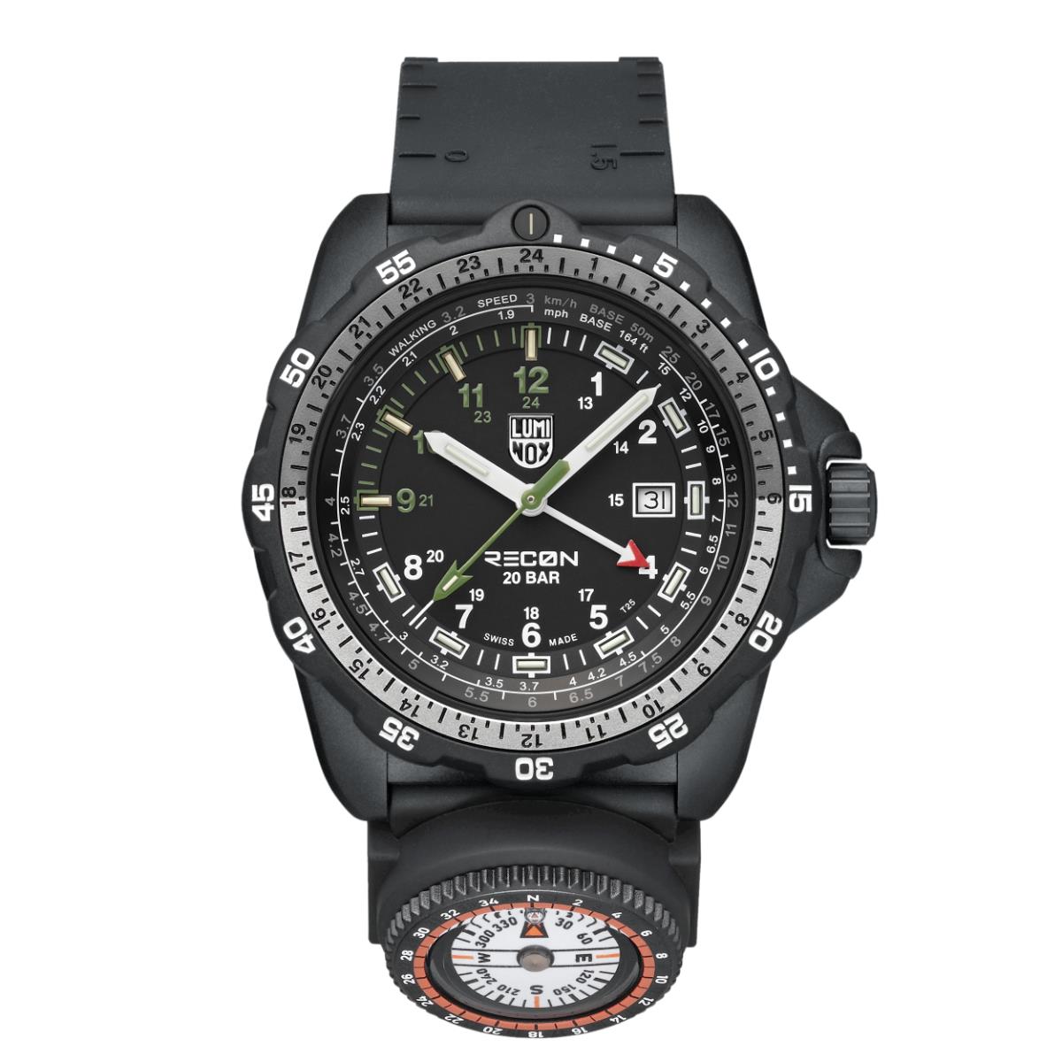 Luminox Recon Nav Spec Quartz Black Dial Rubber Strap Men's Watch XL.8837.SET