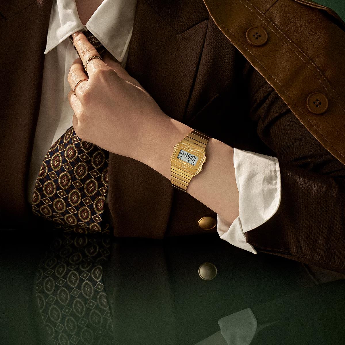 Casio Vintage Iconic Quartz Gold Digital Steel Strap Unisex Watch A700WEVG-9AEF