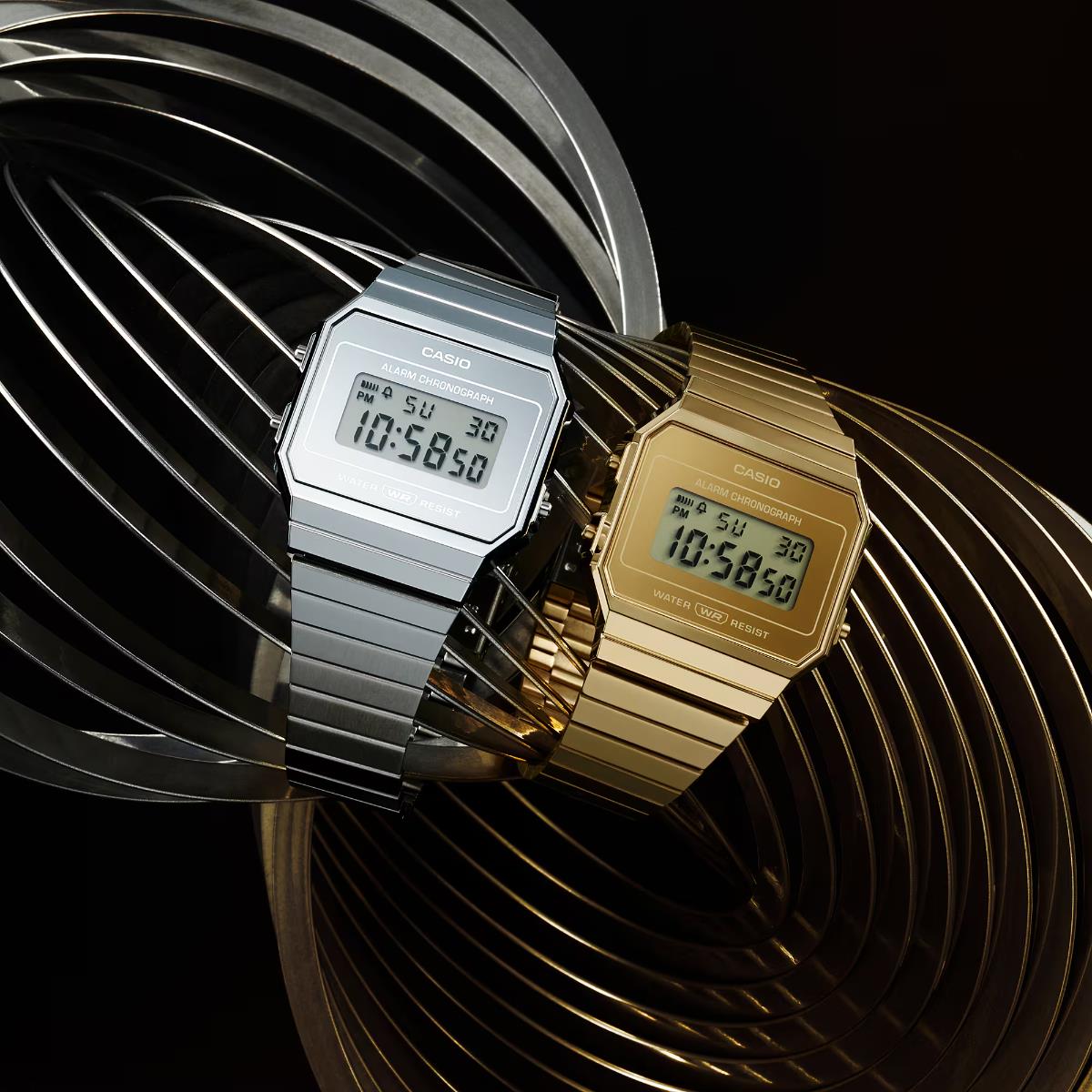 Casio Vintage Iconic Quartz Gold Digital Steel Strap Unisex Watch A700WEVG-9AEF