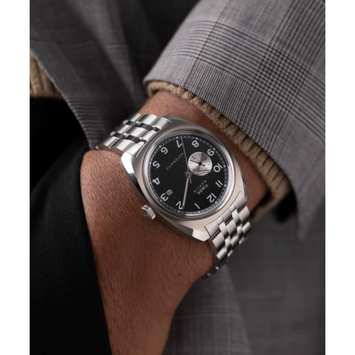 Timex Marlin Automatic Black Dial Steel Strap Men's Watch TW2W58800