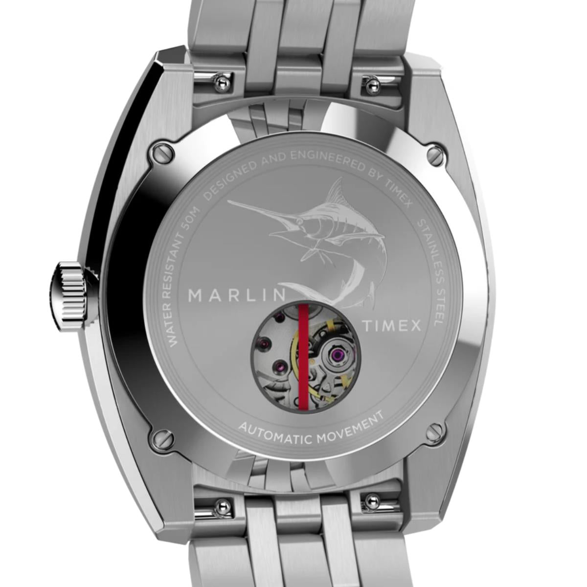 Timex Marlin Automatic Black Dial Steel Strap Men's Watch TW2W58800