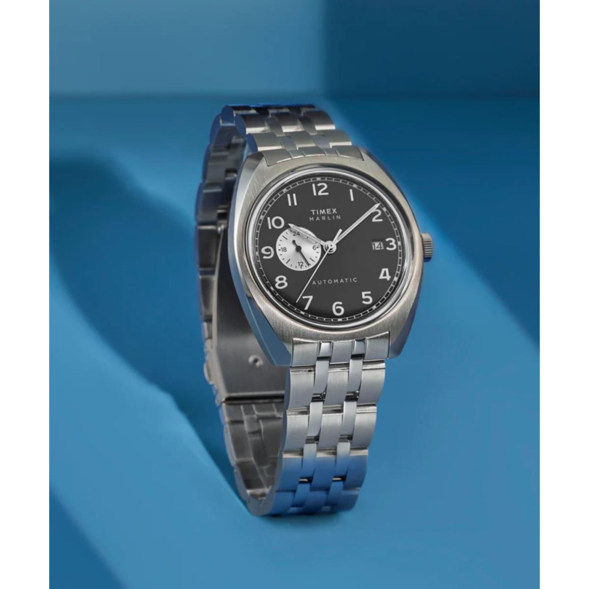 Timex Marlin Automatic Black Dial Steel Strap Men's Watch TW2W58800